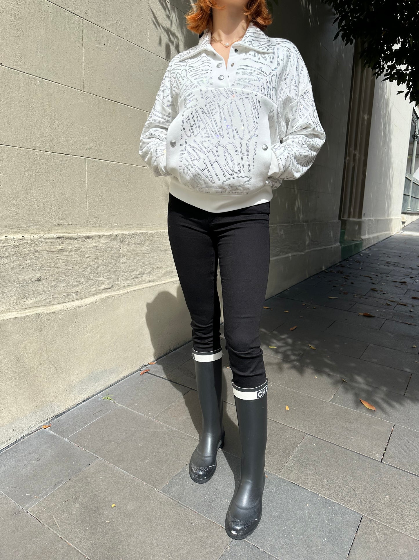 Chanel Logo Glitter Track Top Size 40