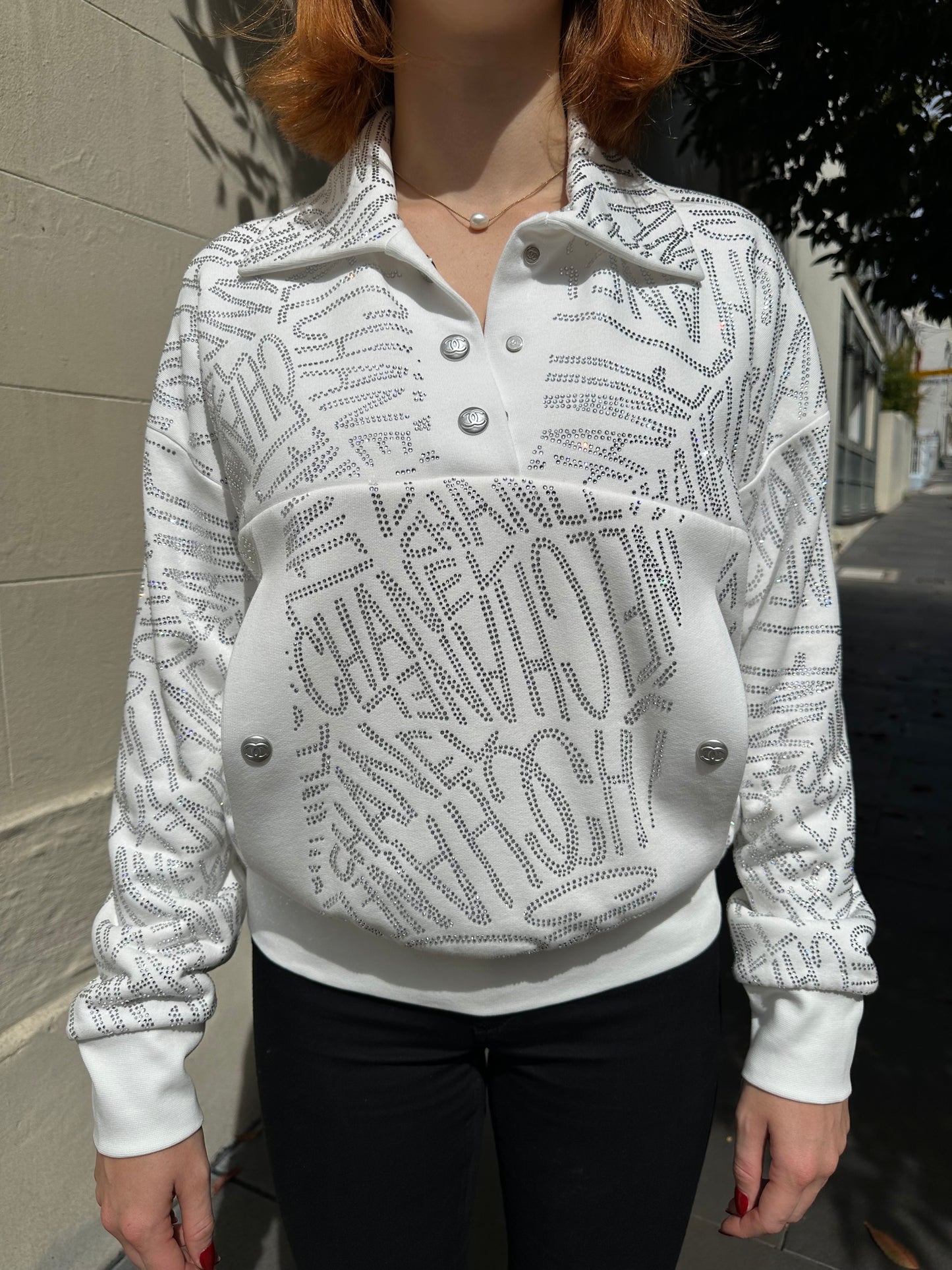 Chanel Logo Glitter Track Top Size 40