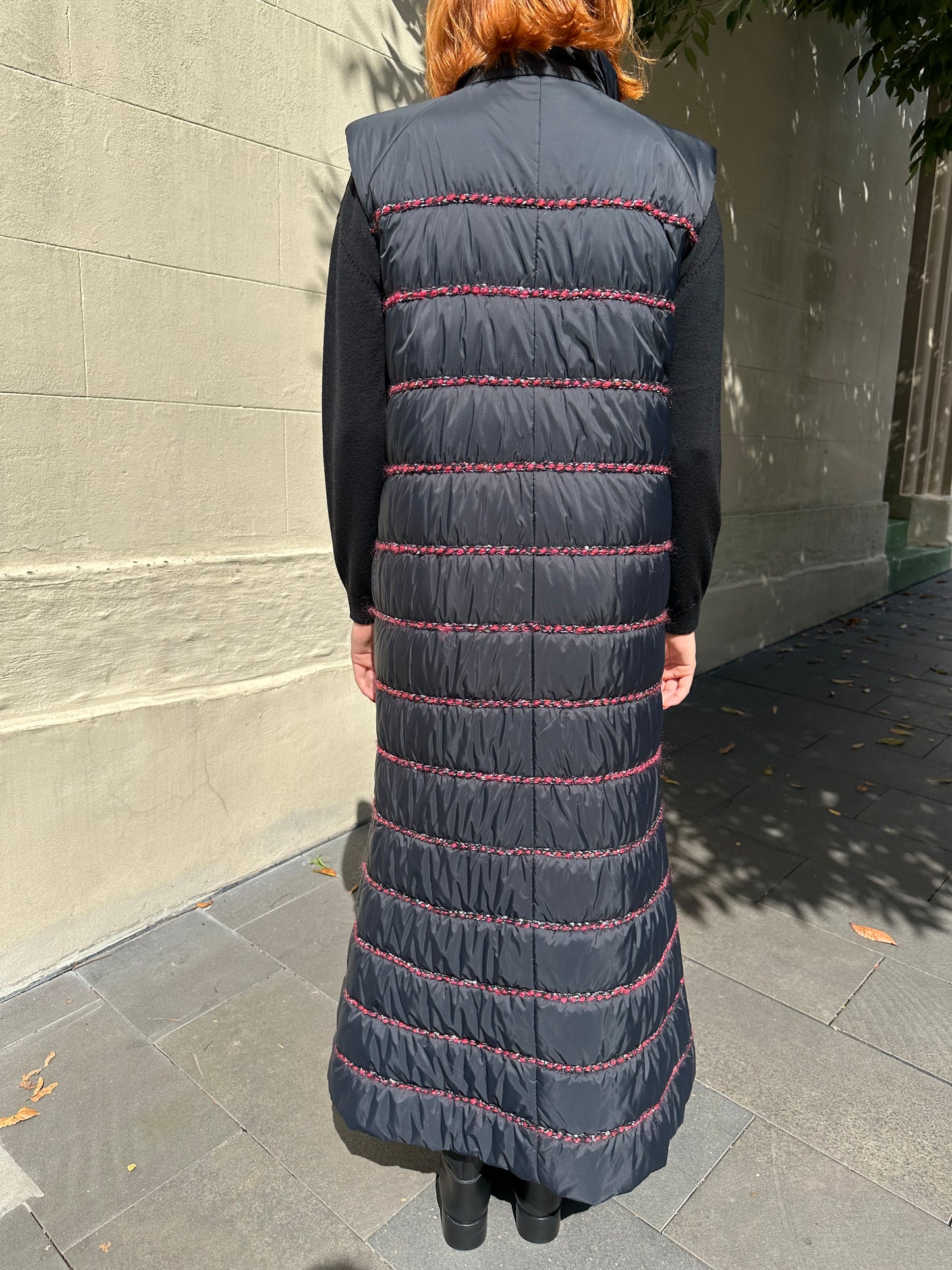 Chanel Maxi Black Puffer Vest Size 40