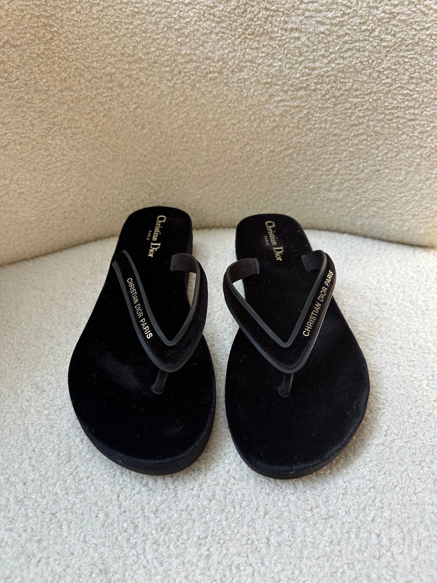Christian Dior Velvet Flipflops Size 40