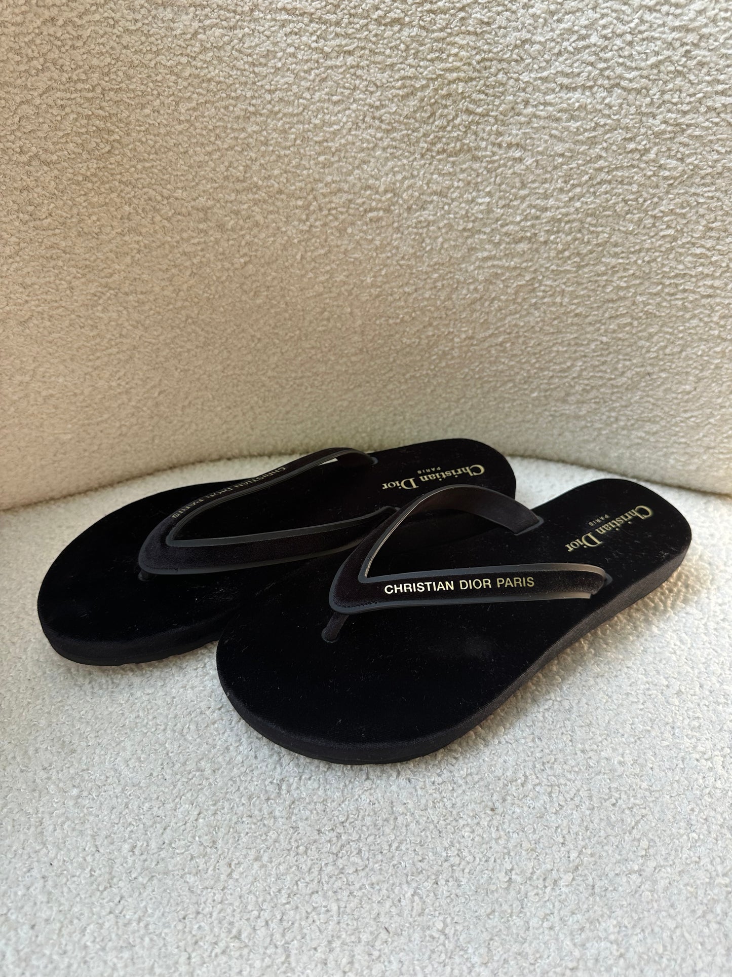 Christian Dior Velvet Flipflops Size 40