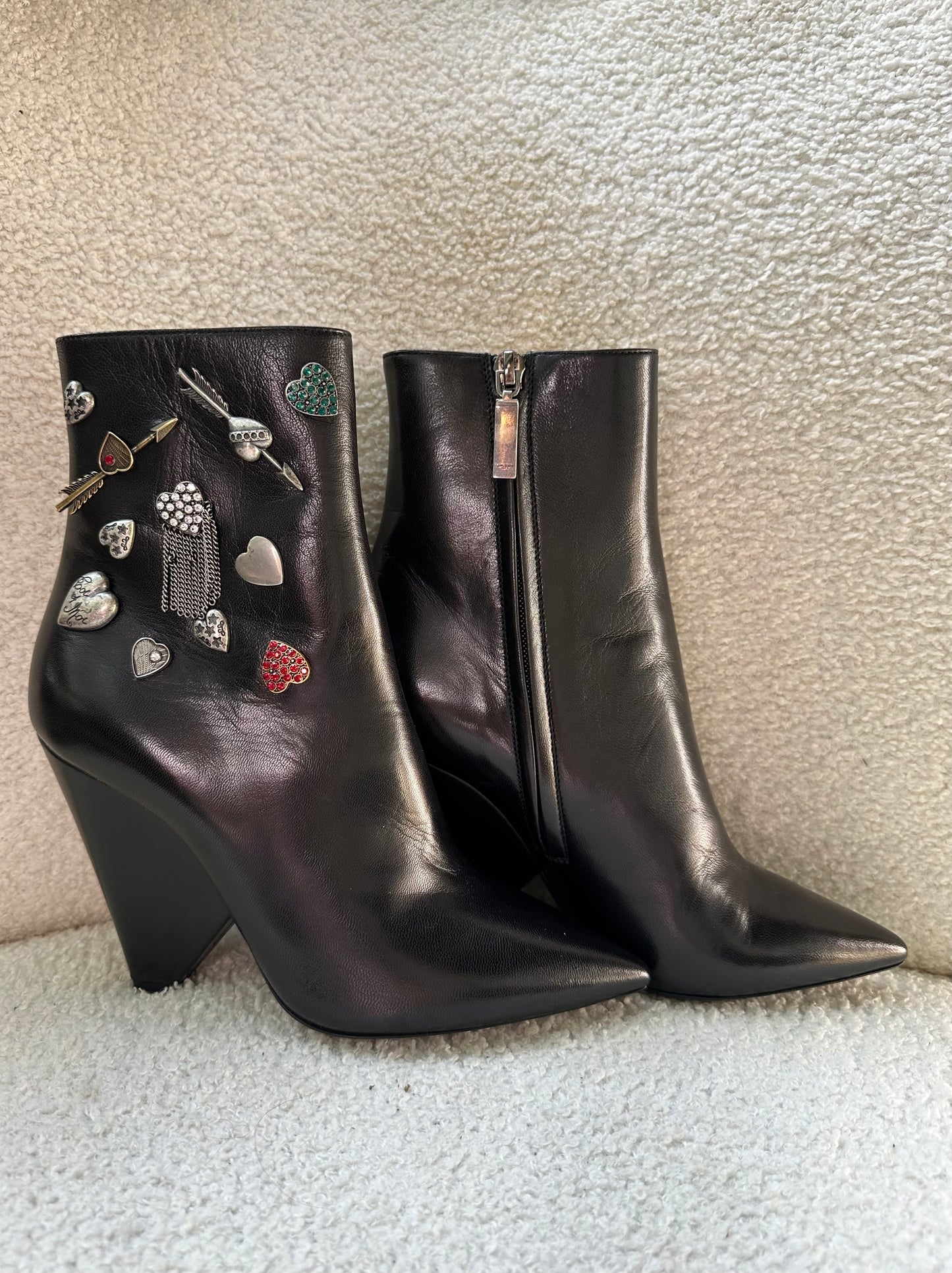 Saint Laurent Embellished Booties Size 36