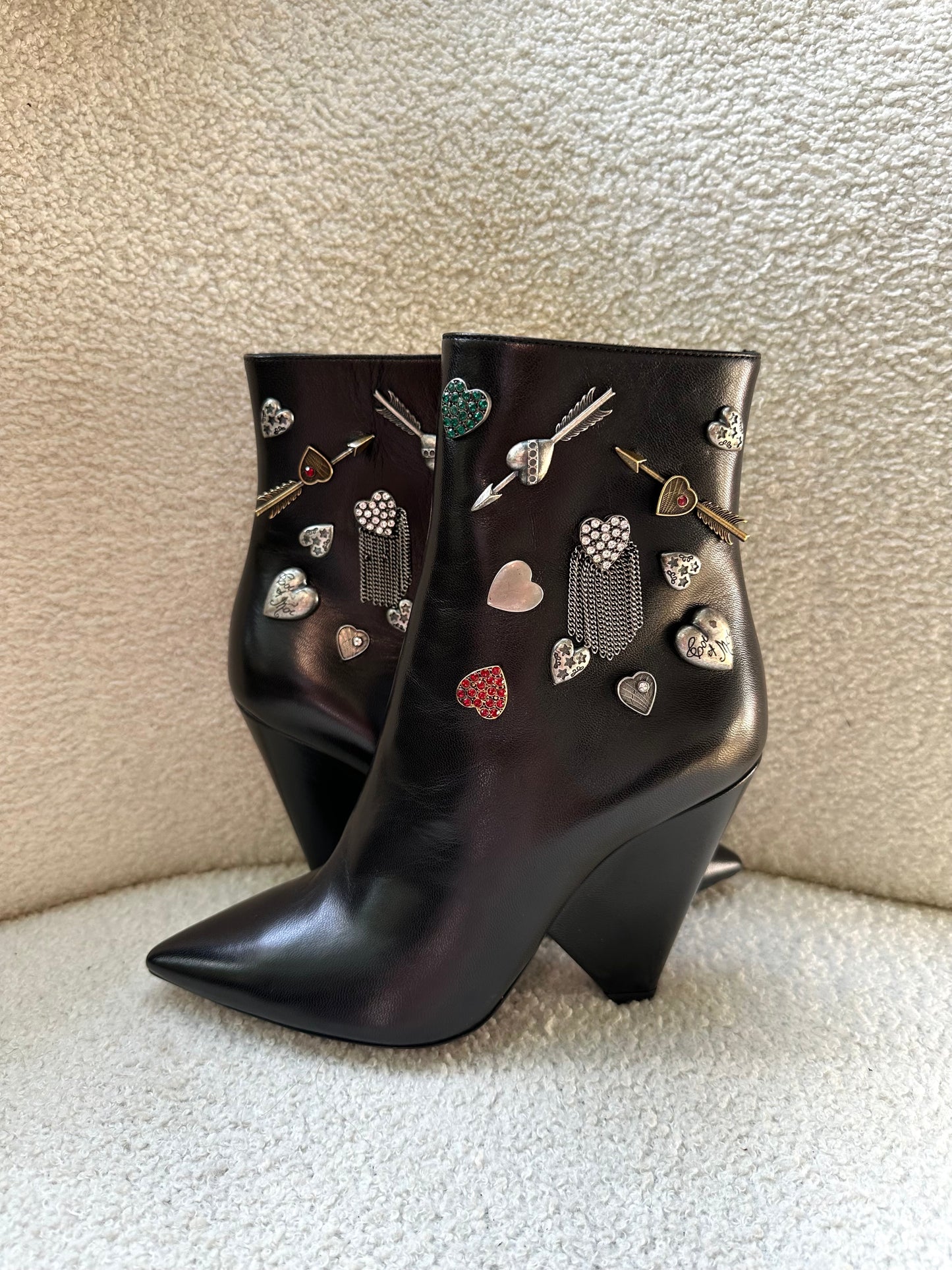 Saint Laurent Embellished Booties Size 36