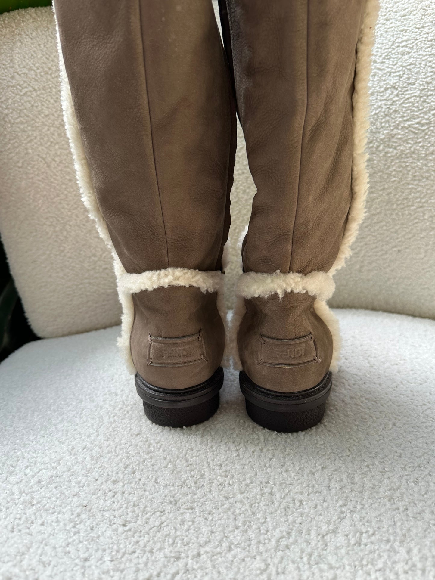 Fendi Shearling High Boots Size 40