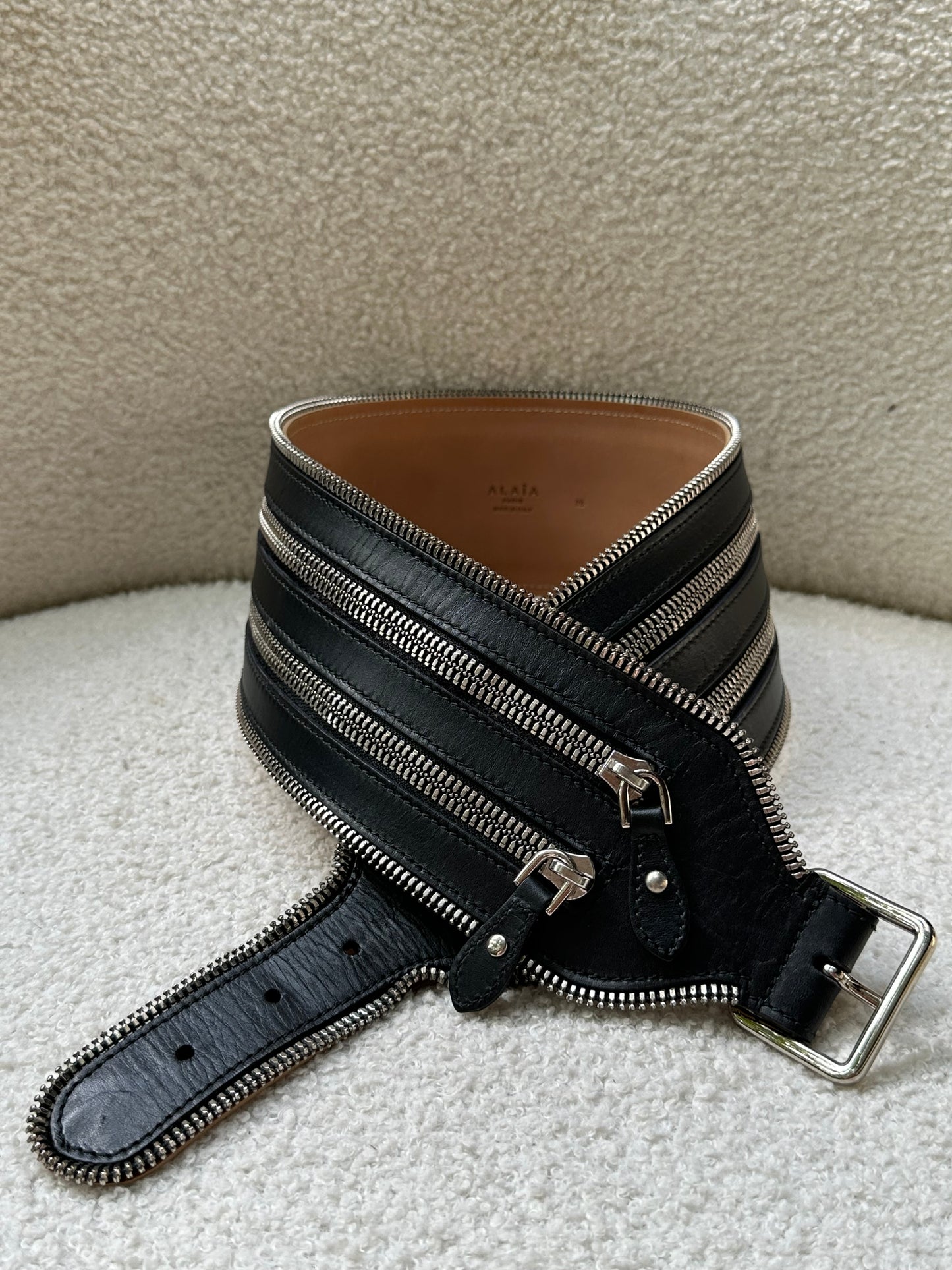 Alaia Black Zipper belt