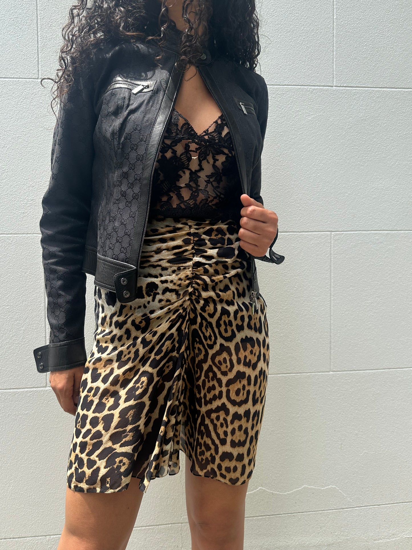 Saint Laurent Leopard Print Skirt Size 36