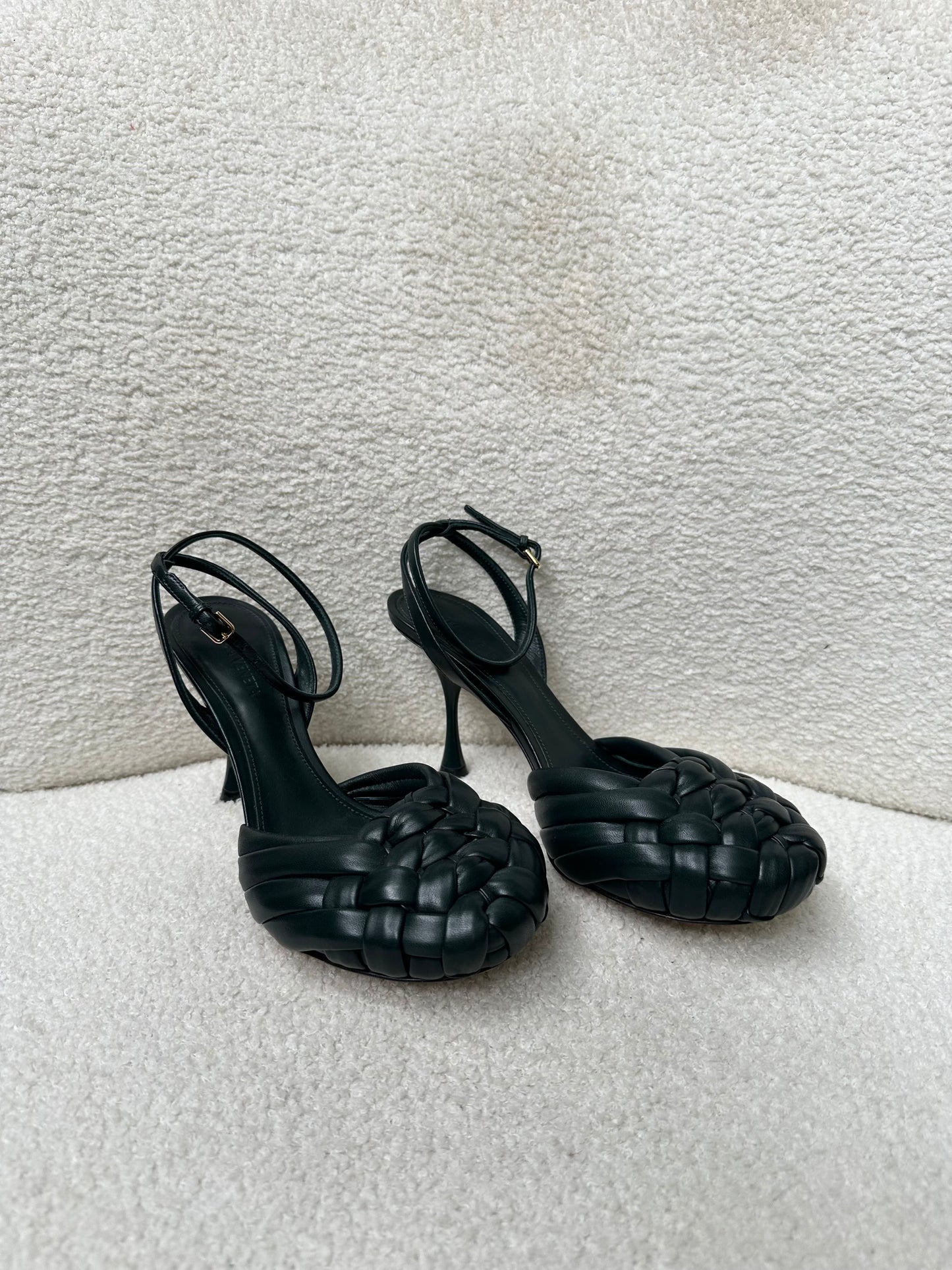 Bottega Veneta Green Woven Pumps Size 37.5