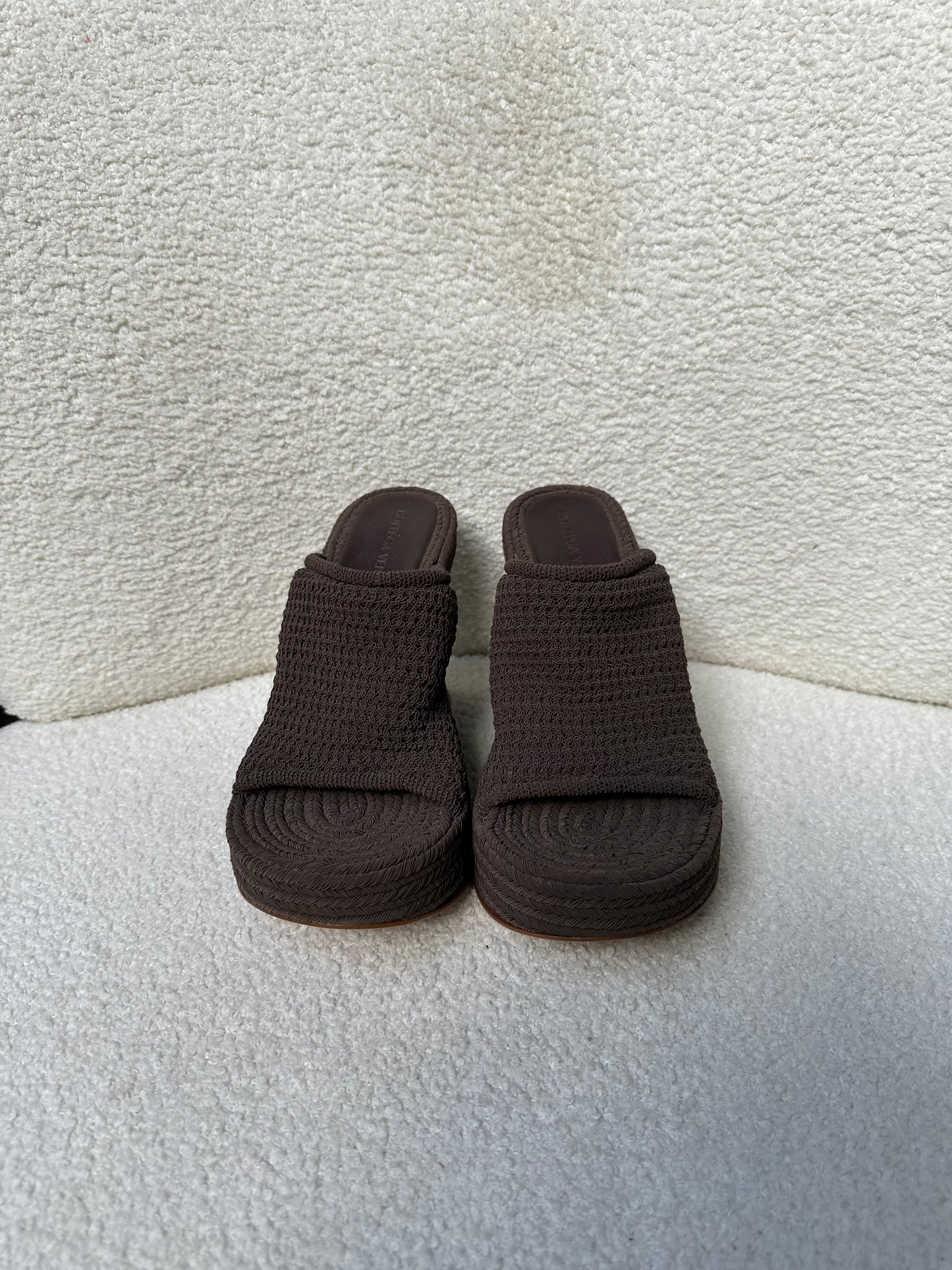 Bottega Veneta Brown Knit Wedges Size 35
