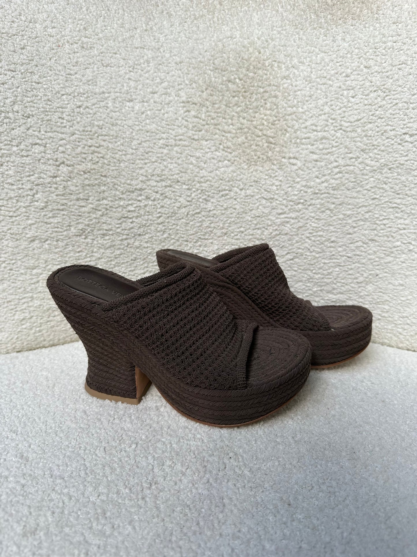 Bottega Veneta Brown Knit Wedges Size 35