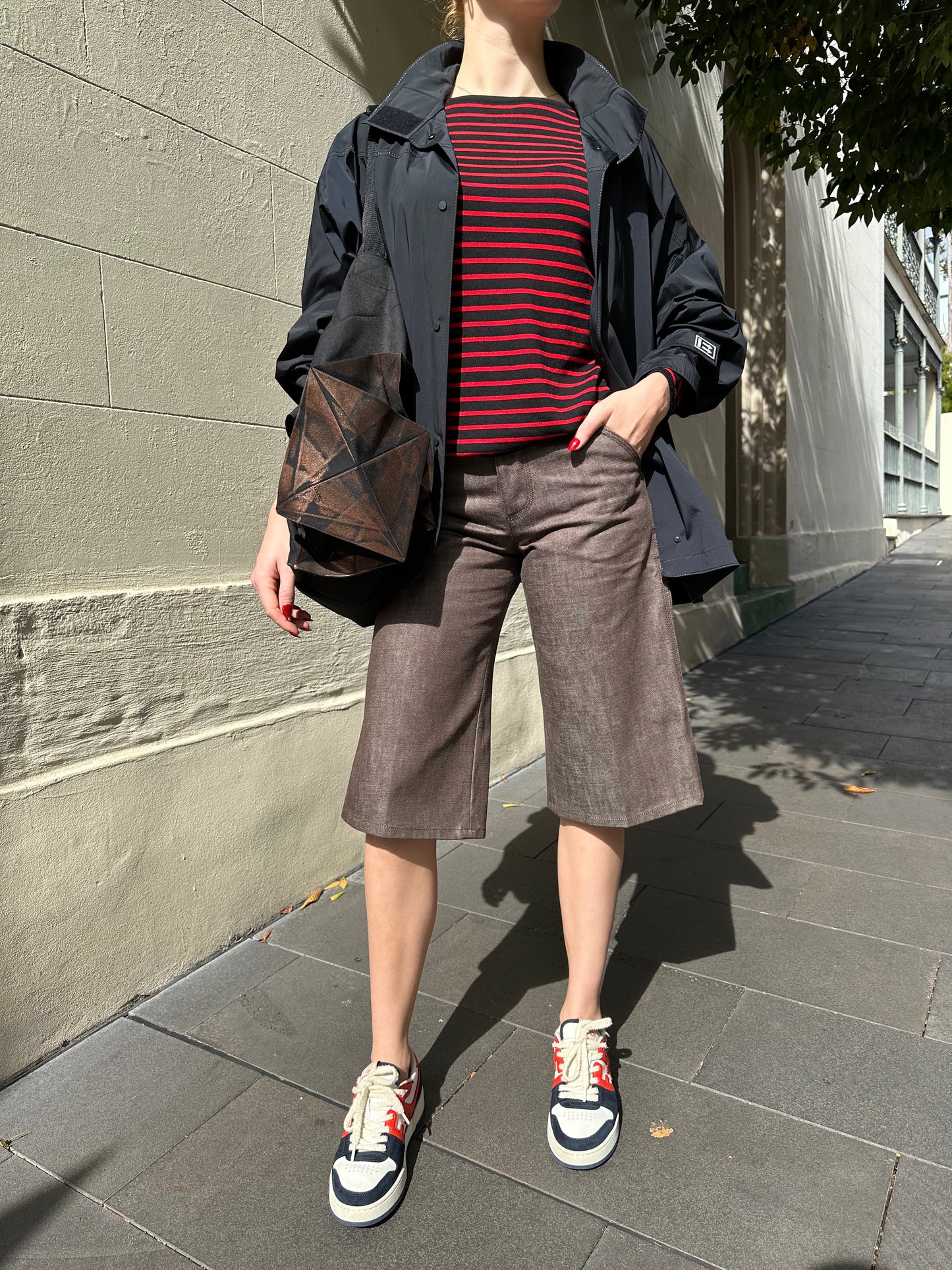 Saint Laurent Red Black Stripe Knit Size XS