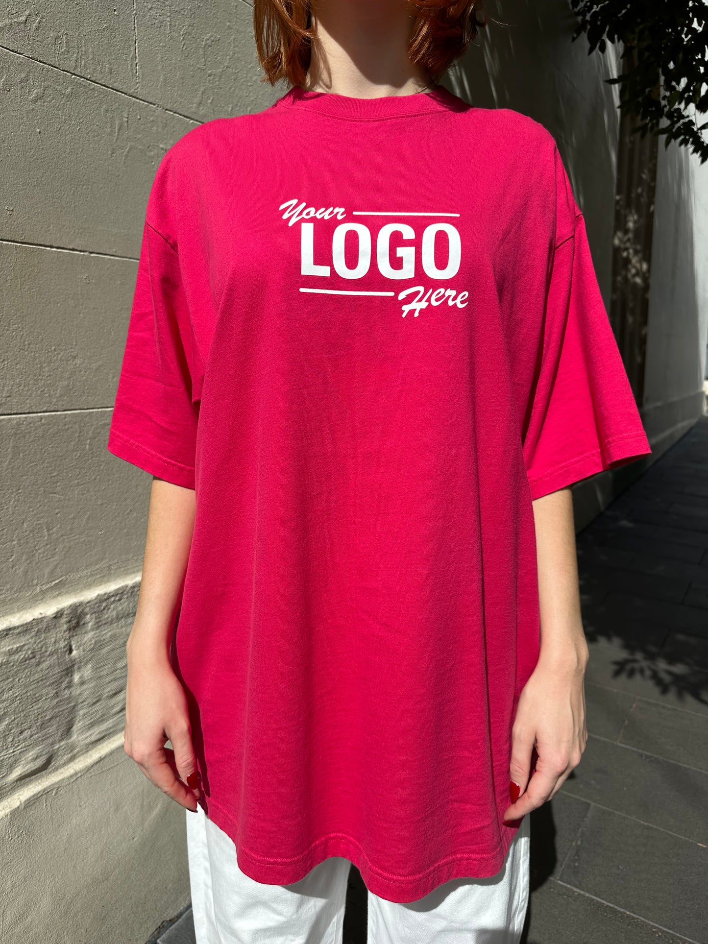 Balenciaga Pink Logo T-Shirt Size M/L