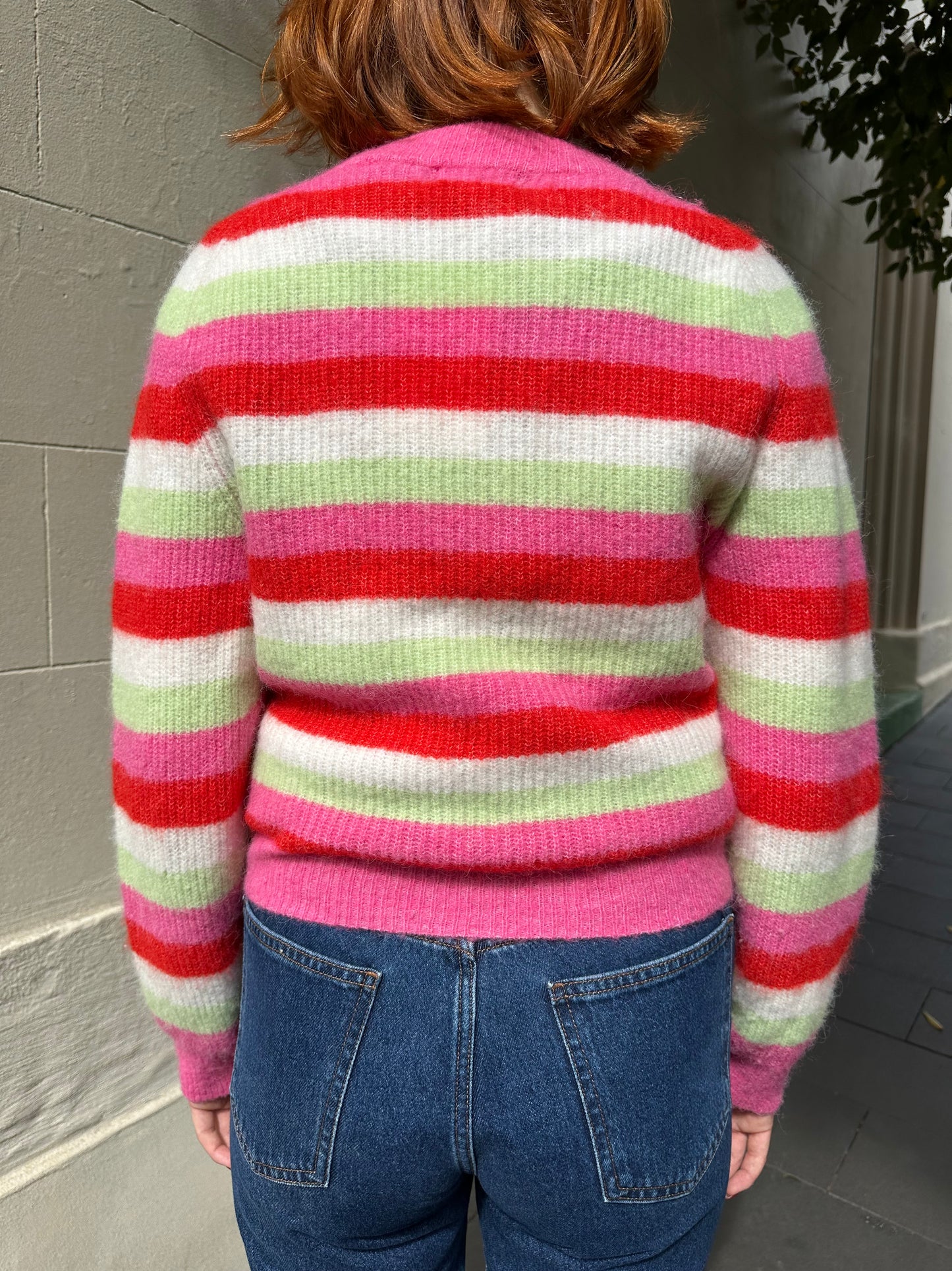 Ganni Candy Stripe Cardigan Size M