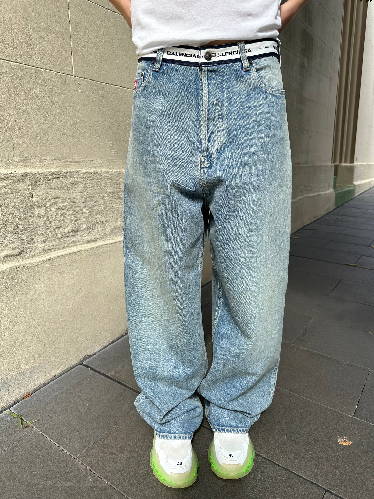 Balenciaga OS Logo Jeans Size S
