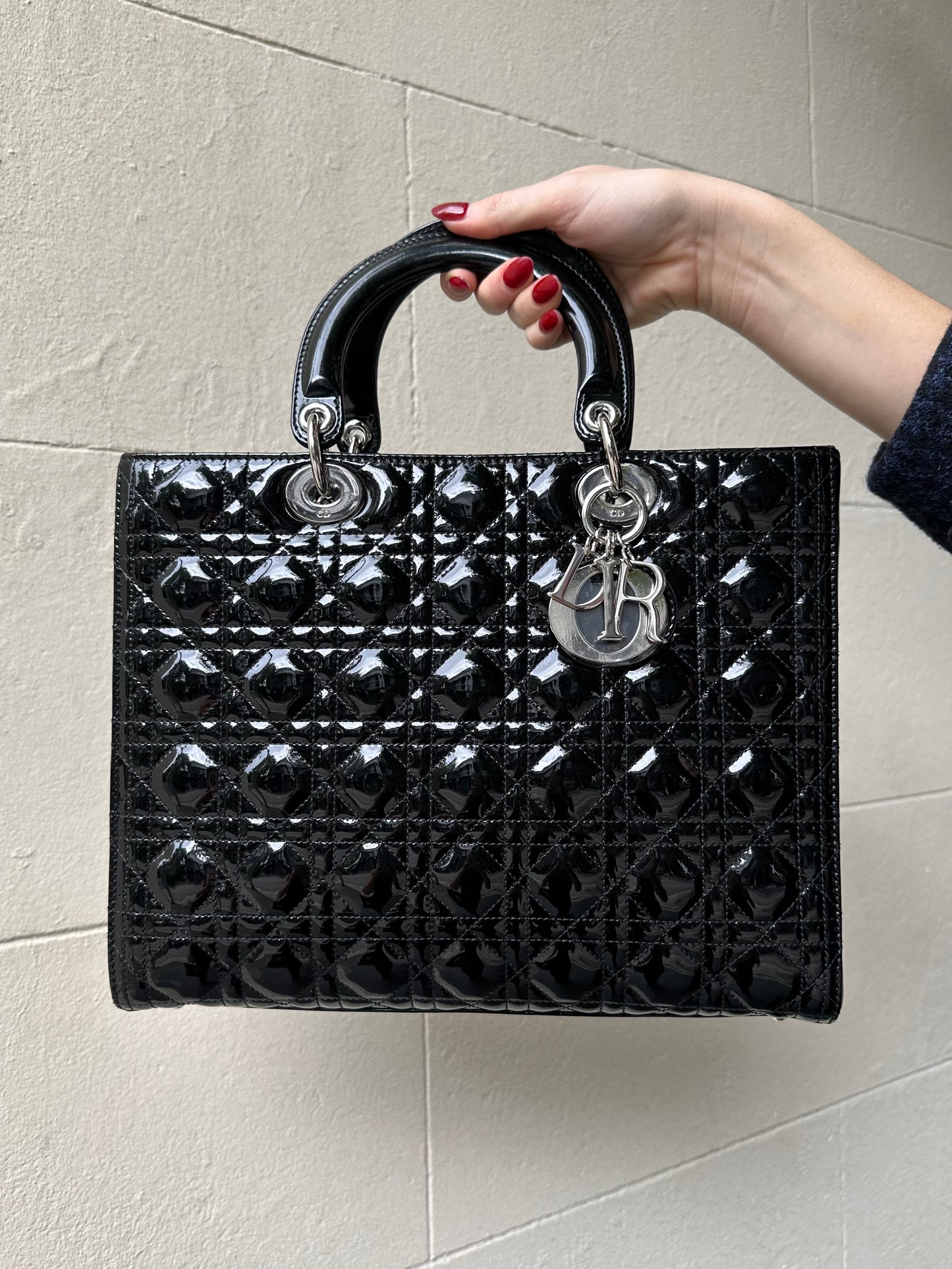 Dior Patent Black Lady Dior Bag