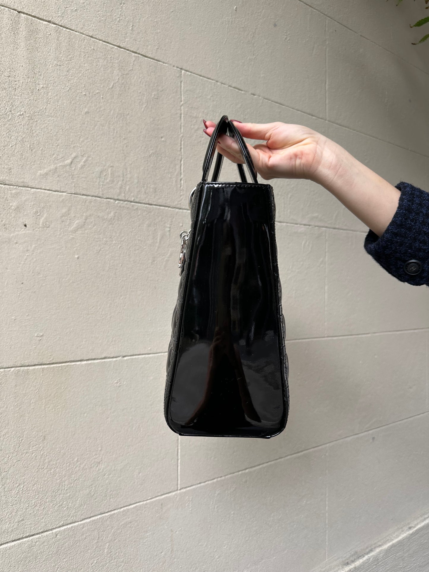 Dior Patent Black Lady Dior Bag