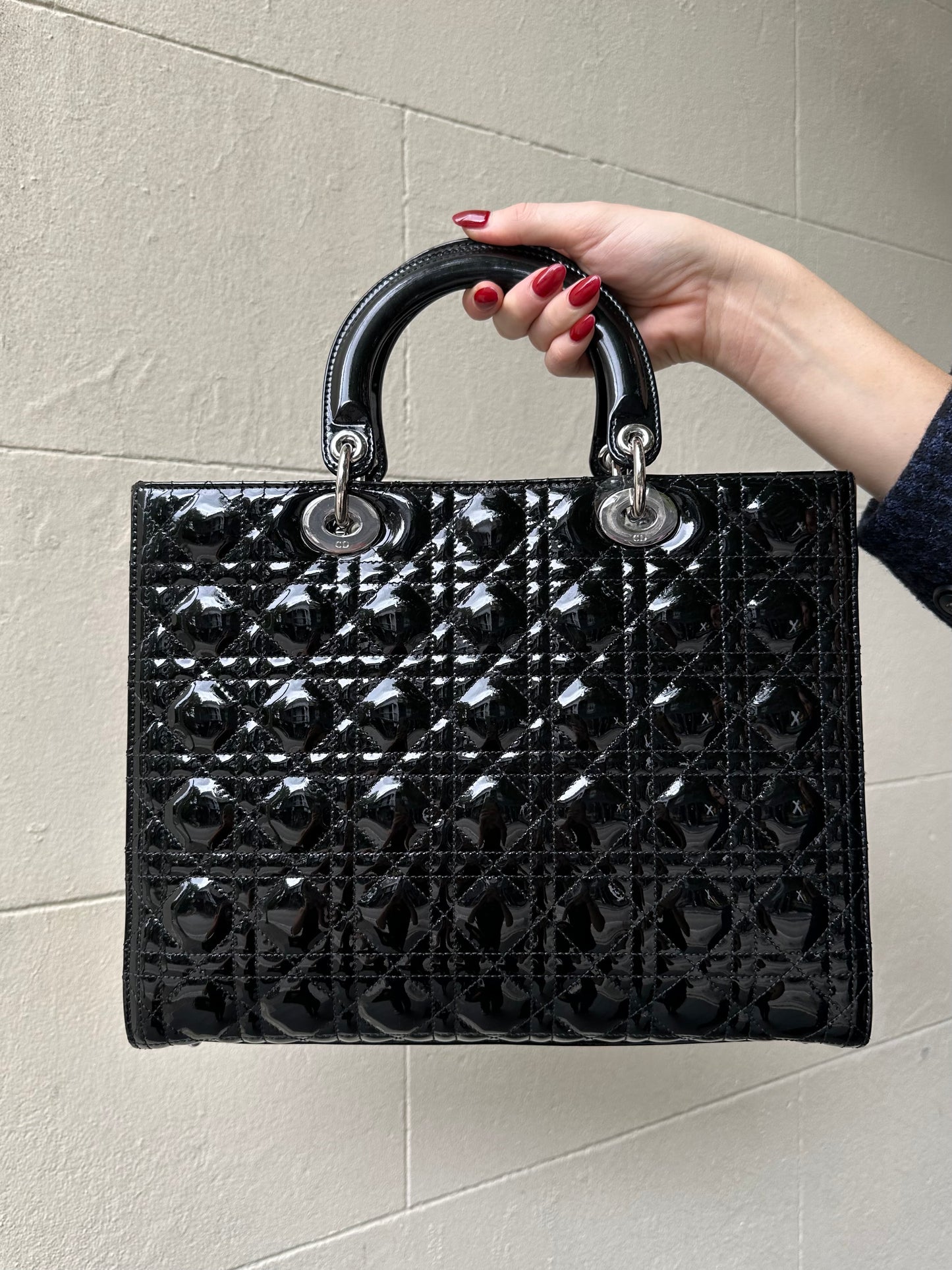 Dior Patent Black Lady Dior Bag