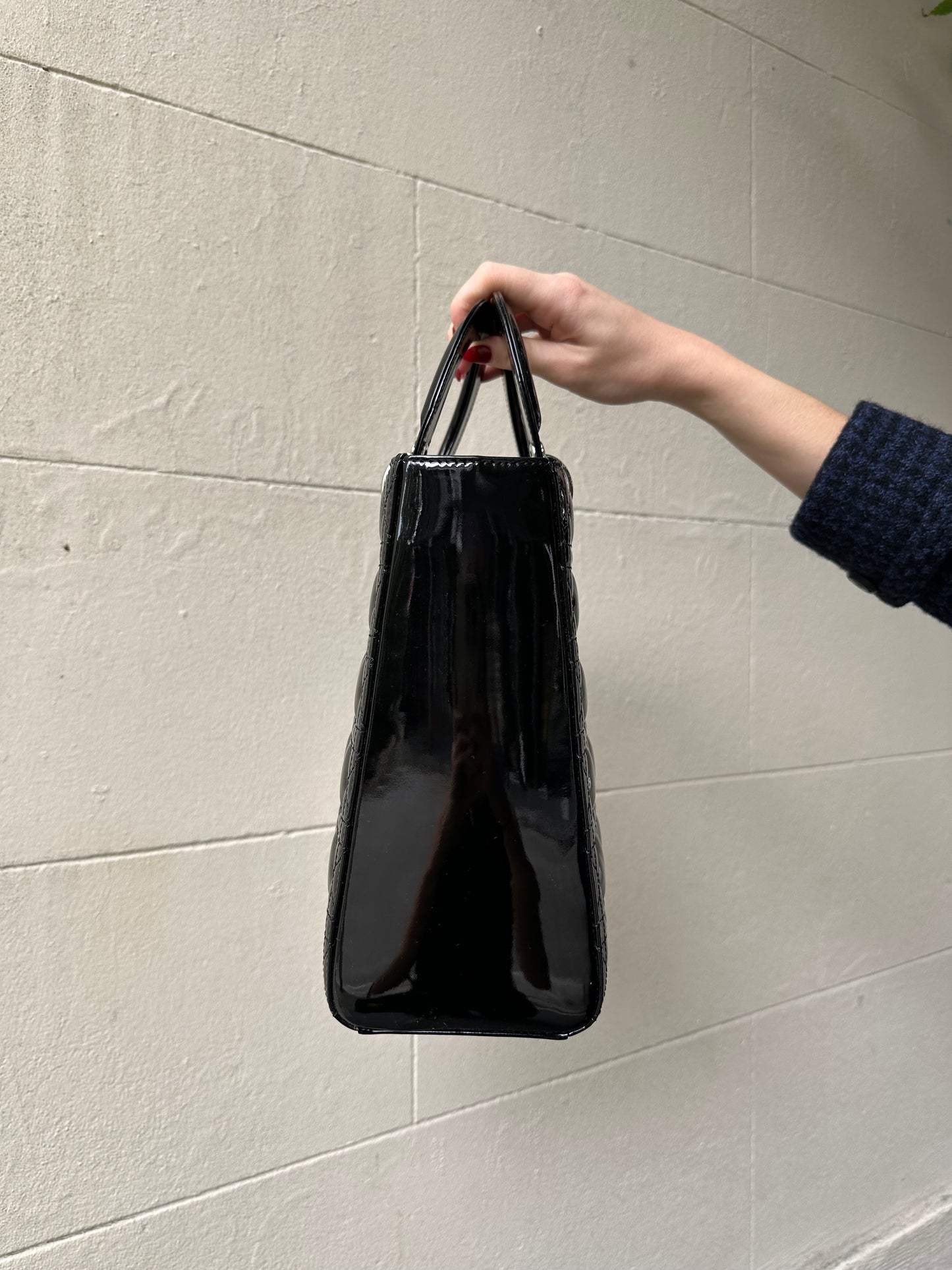 Dior Patent Black Lady Dior Bag