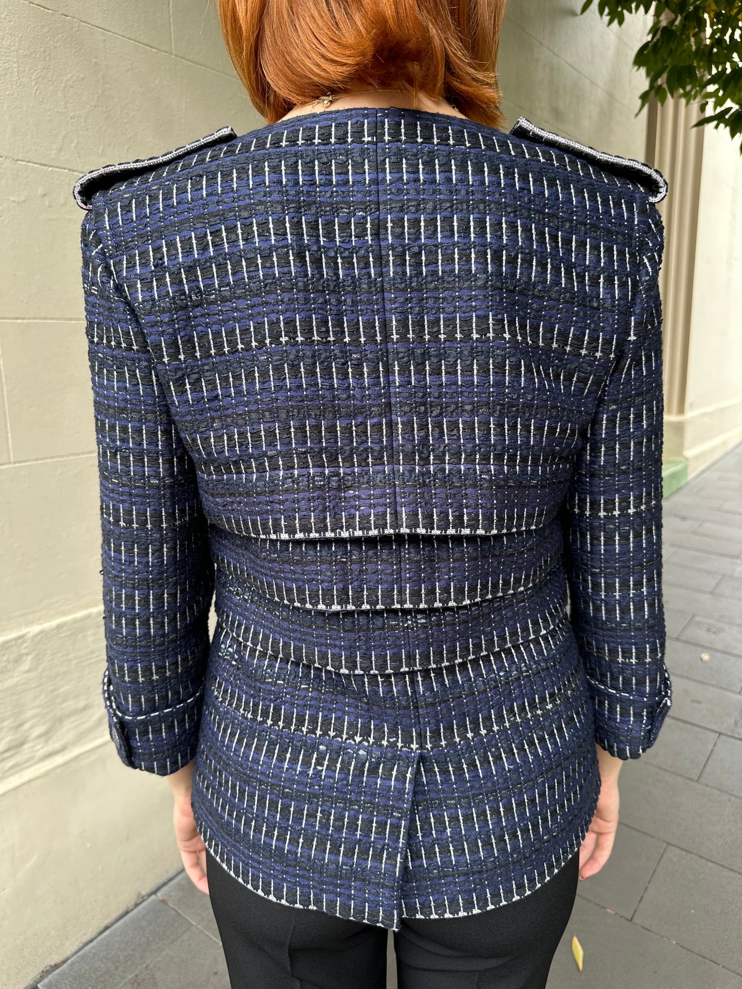 Chanel Navy Tweed Jacket Size 40