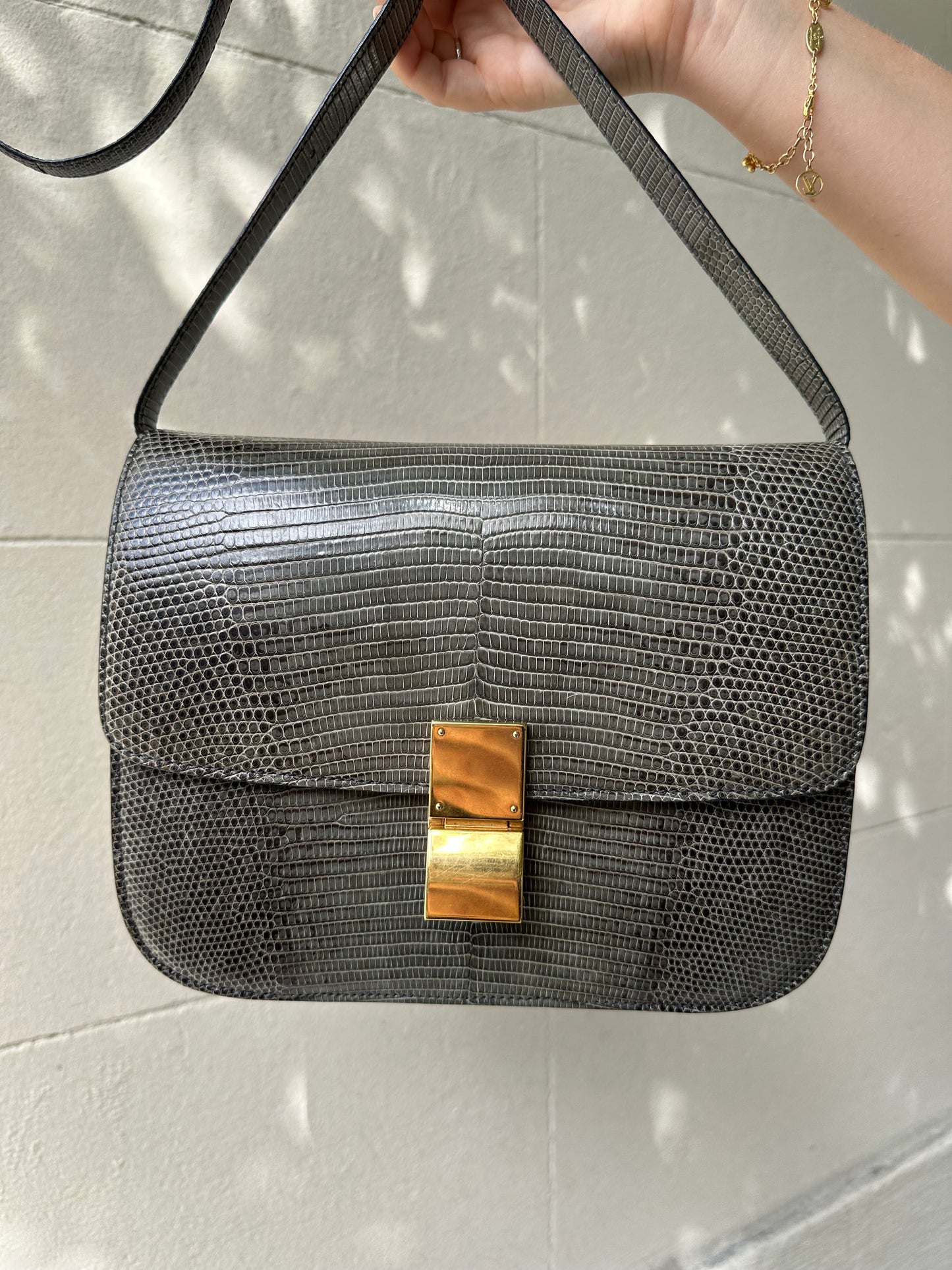 Celine Green Lizard Box Bag