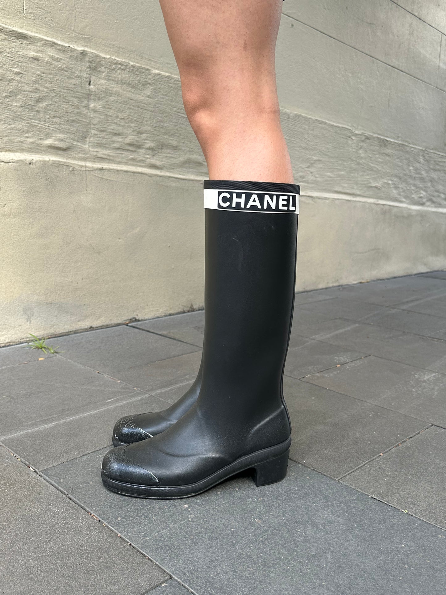 Chanel Logo Gumboots Size 40