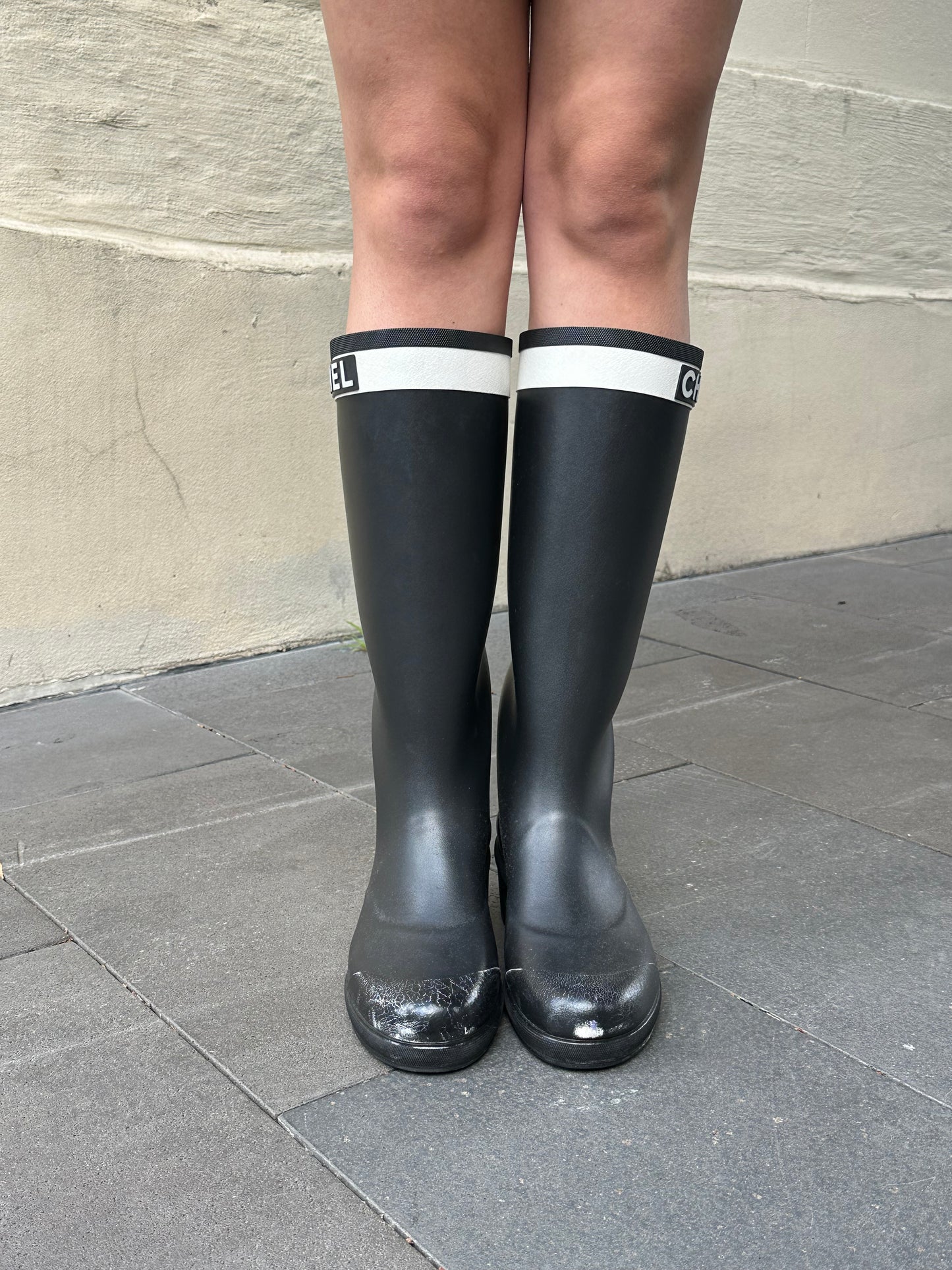Chanel Logo Gumboots Size 40