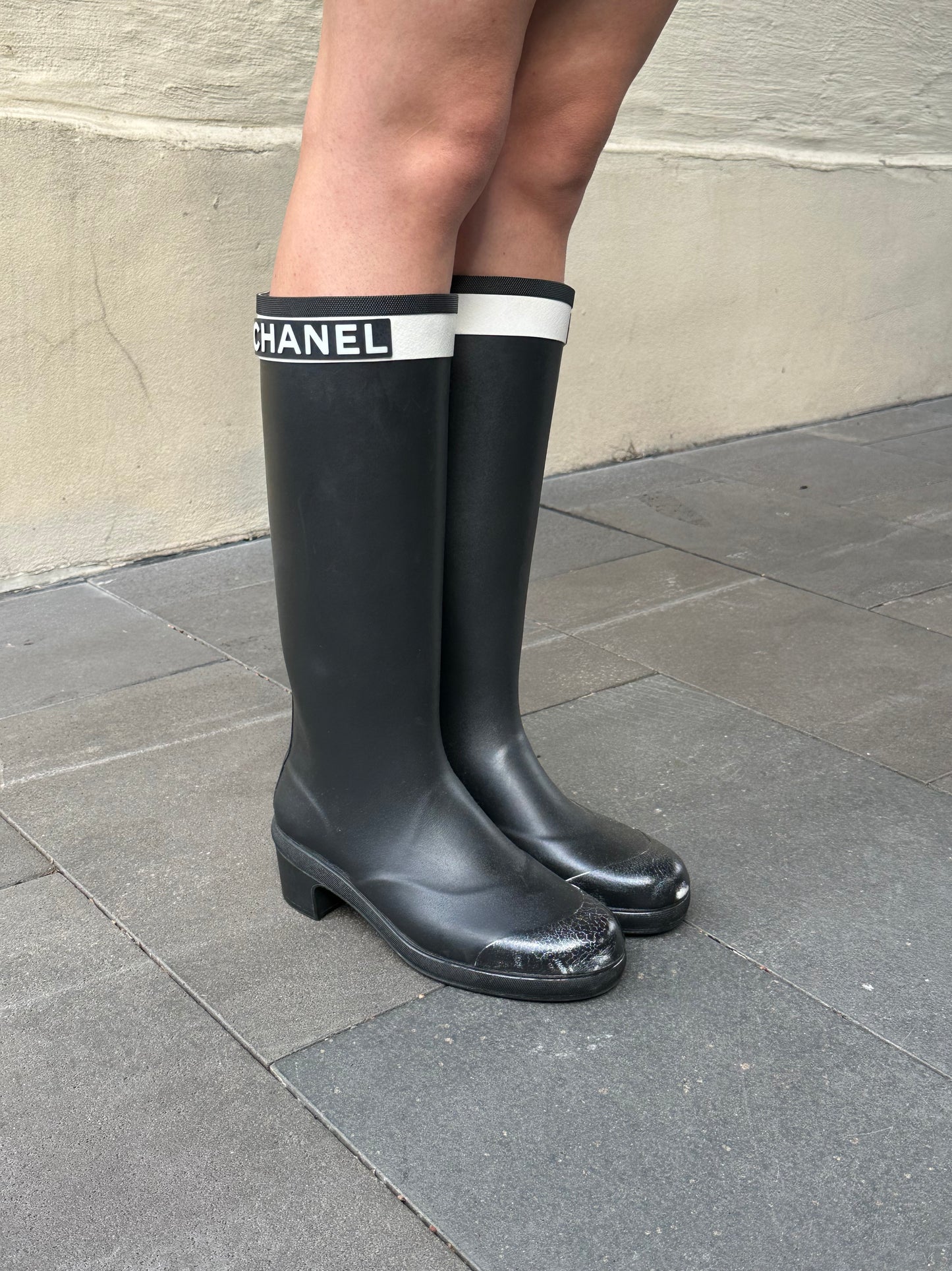 Chanel Logo Gumboots Size 40