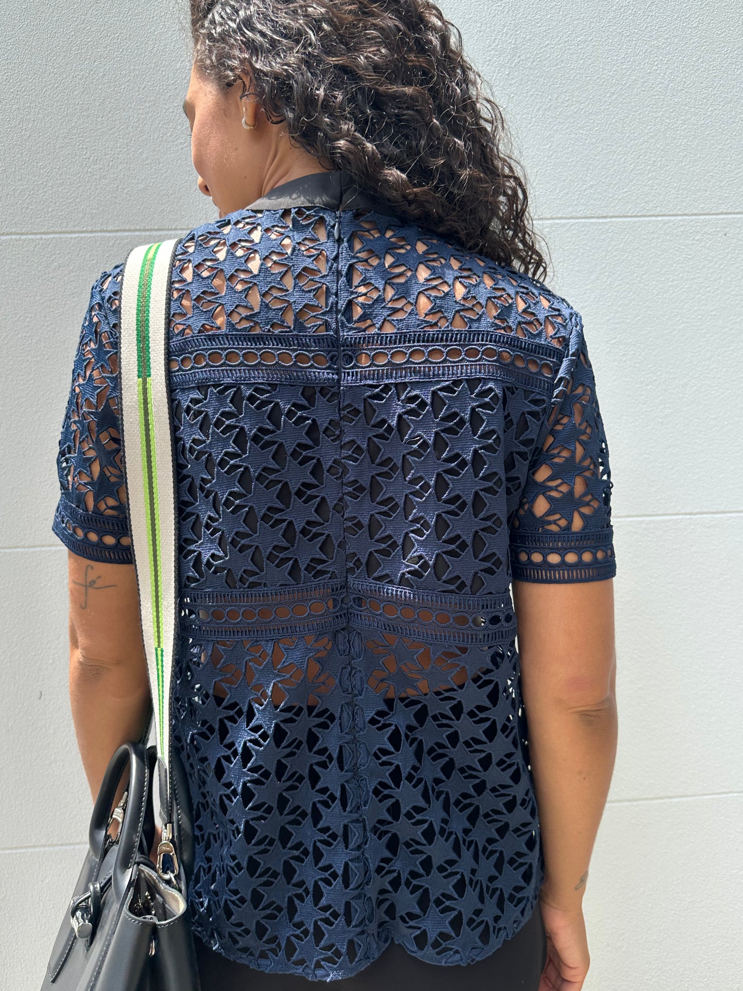 Self Portrait Navy Star Top Size 12