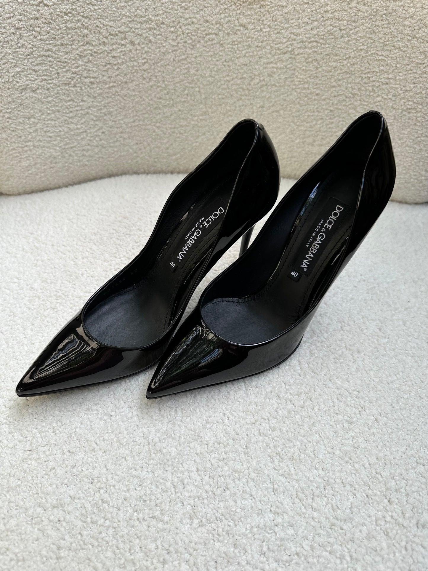 Dolce & Gabbana Black Patent Heel Size 40