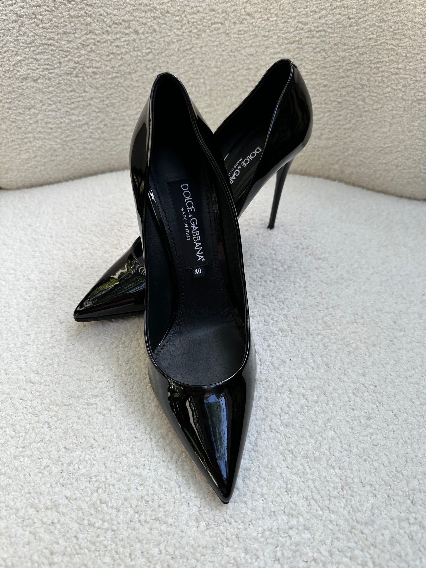 Dolce & Gabbana Black Patent Heel Size 40