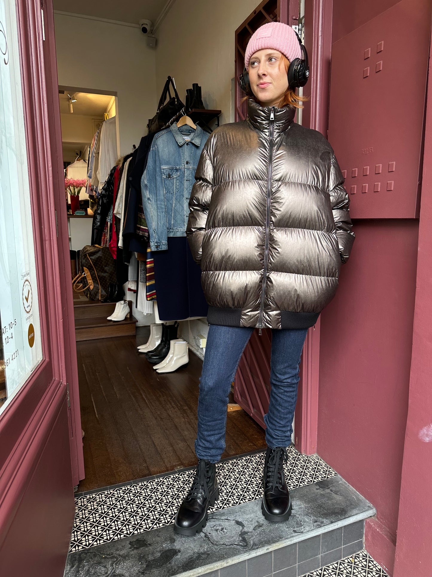 Moncler Pewter Puffer Unisex Jacket Size 1