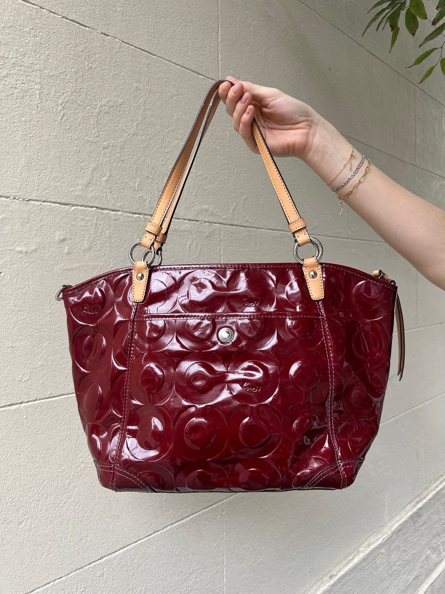 Coach Burgundy Patent Bag