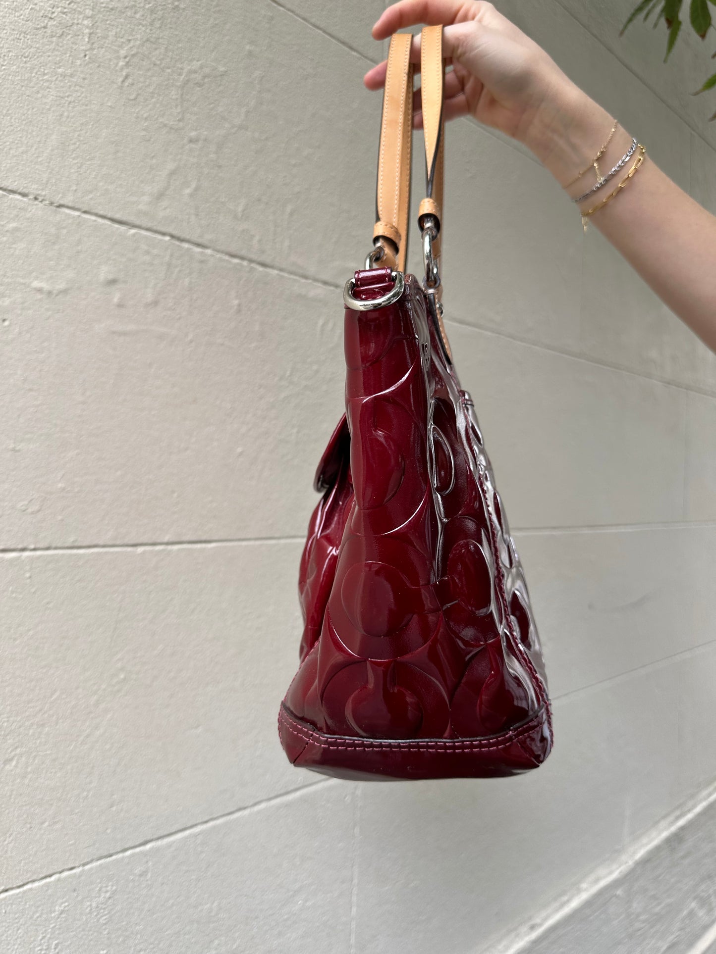 Coach Burgundy Patent Bag
