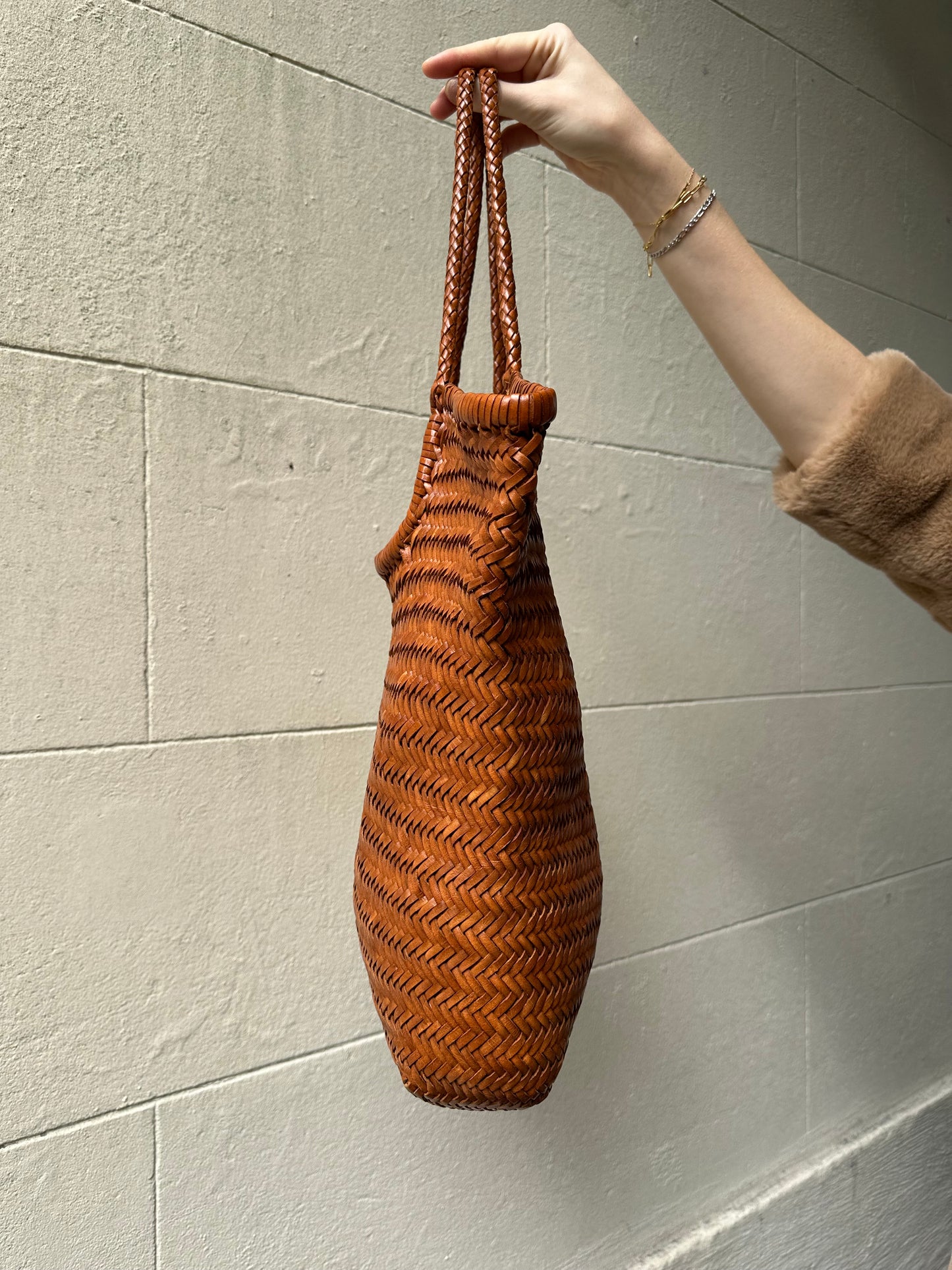 Dragon Diffusion Tan Woven Bag