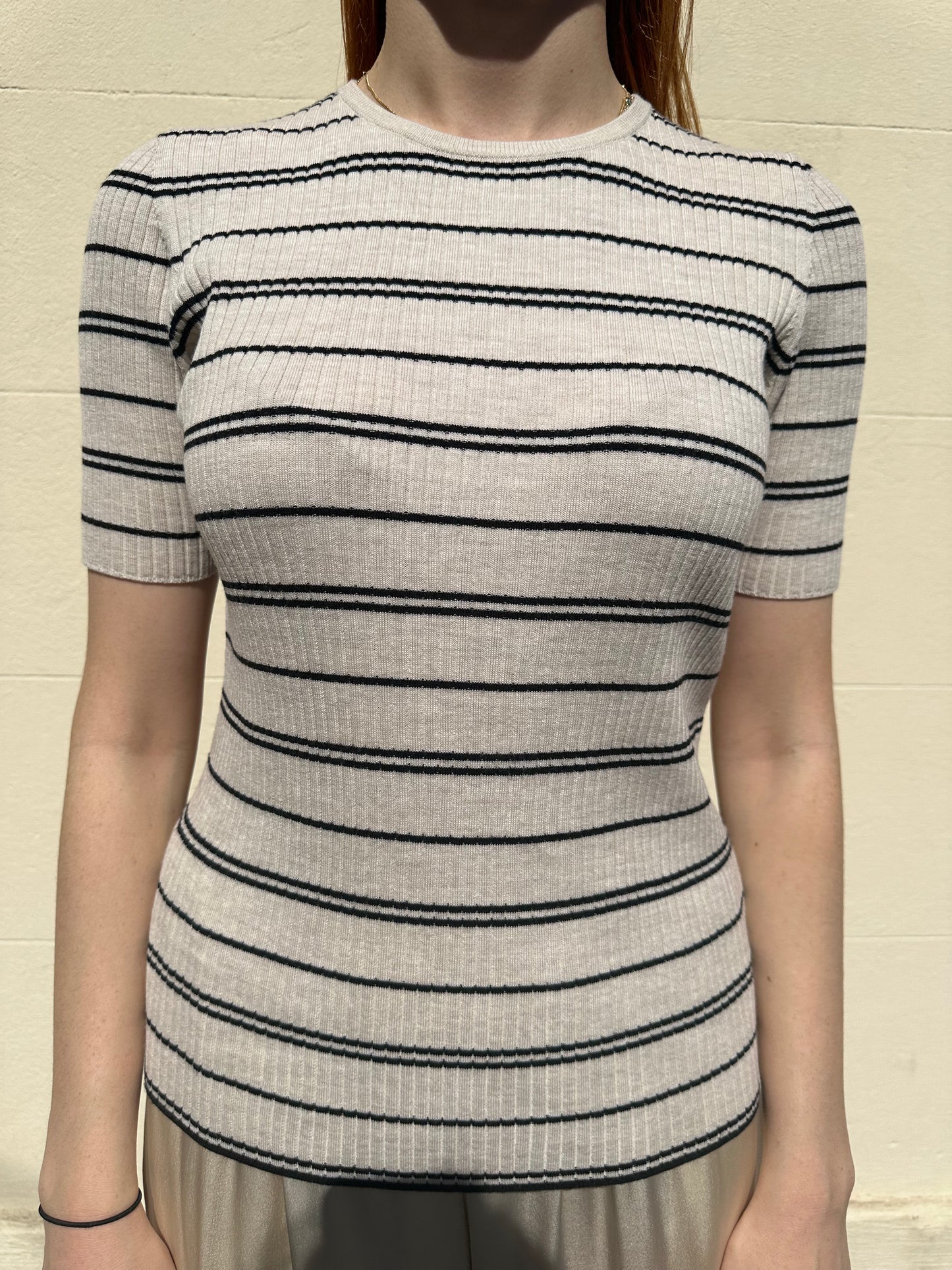 Akris Stripe Shortsleeve Knit Size S/M
