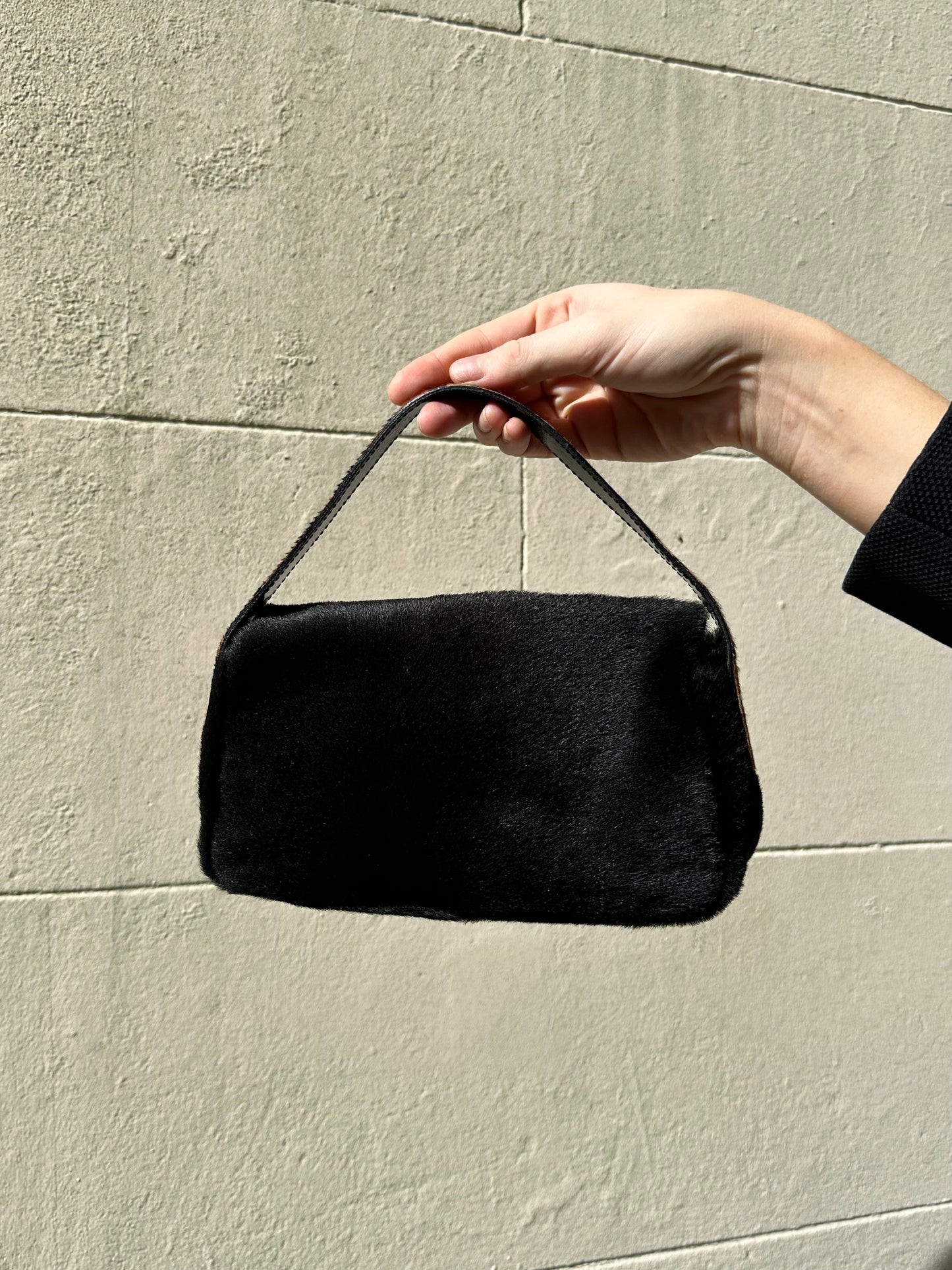 Kenneth Cole Black Fur Mini Bag