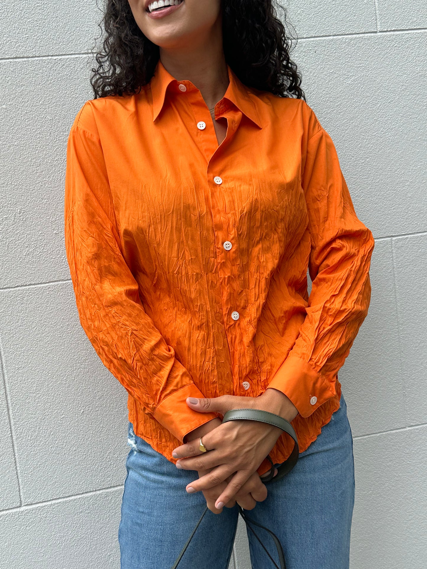 Issey Myake Design Orange Shirt Size M