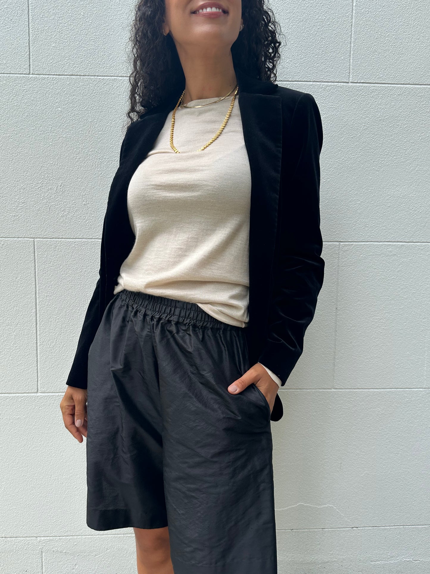 Frame Black Velvet Jacket Size 8