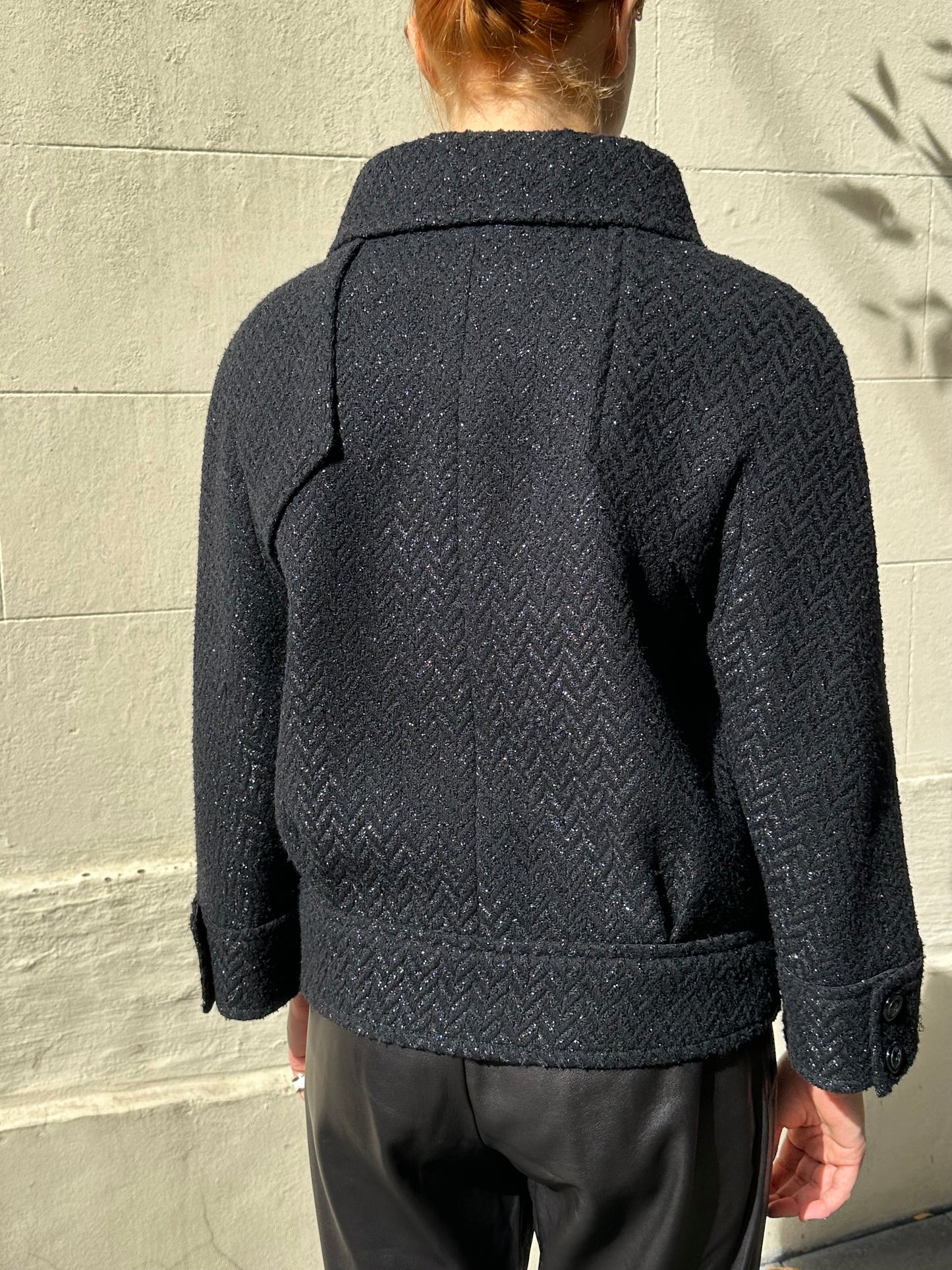 Chanel Black Sparkle Jacket Size 38