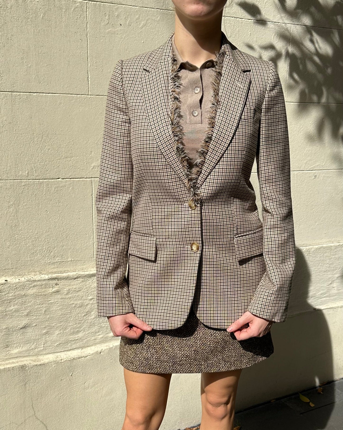 Stella McCartney Brown Check Jacket Size 40
