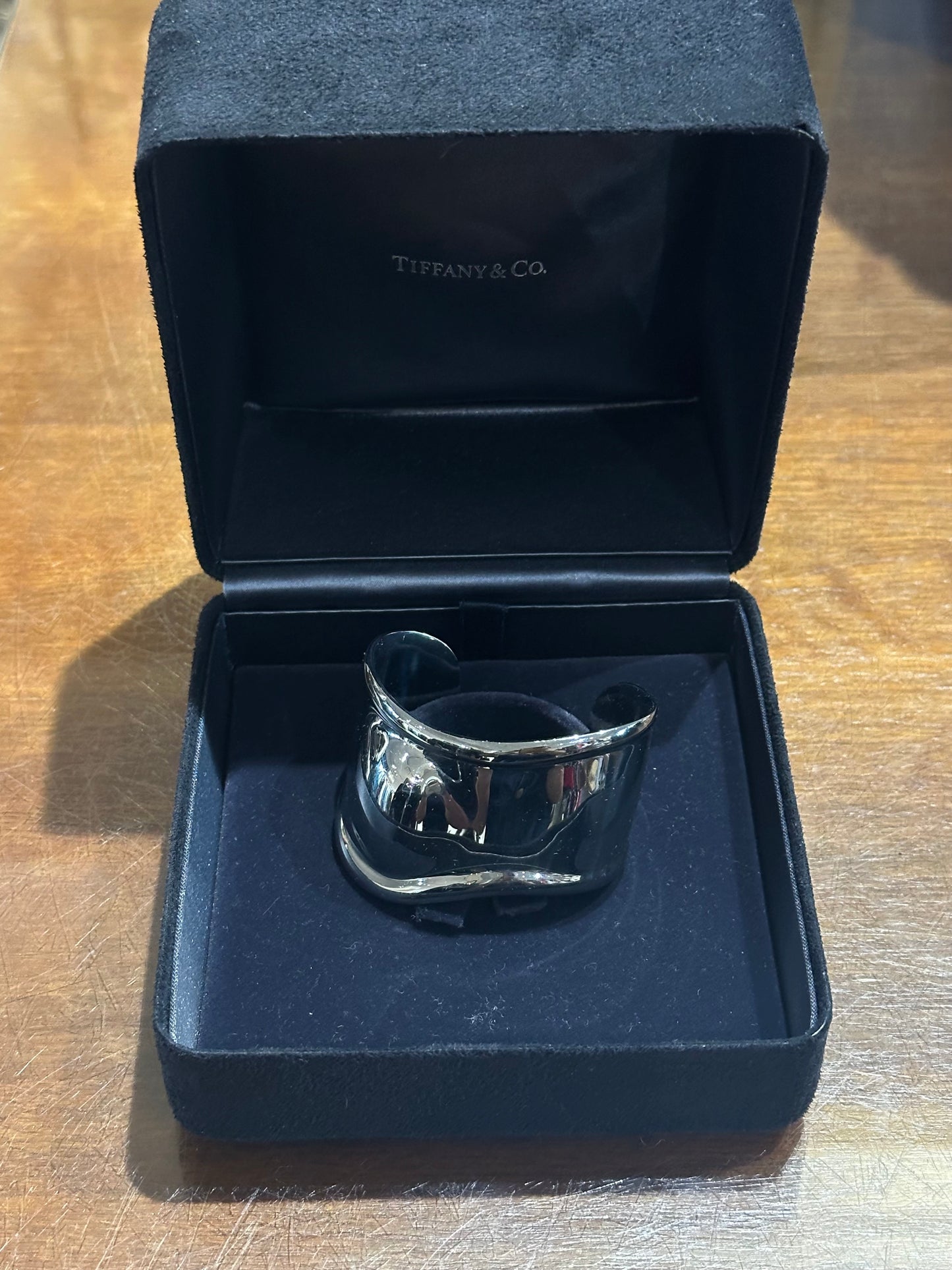 Tiffany & Co Elsa Peretti Medium Bone Cuff in Sterling Silver Size L