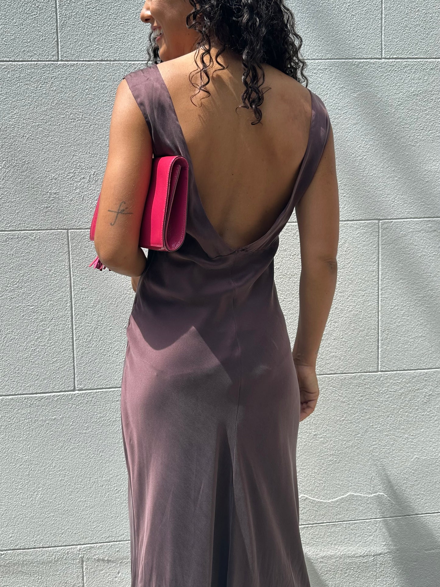 Silk Laundry Brown/Burgundy Silk Dress Size S