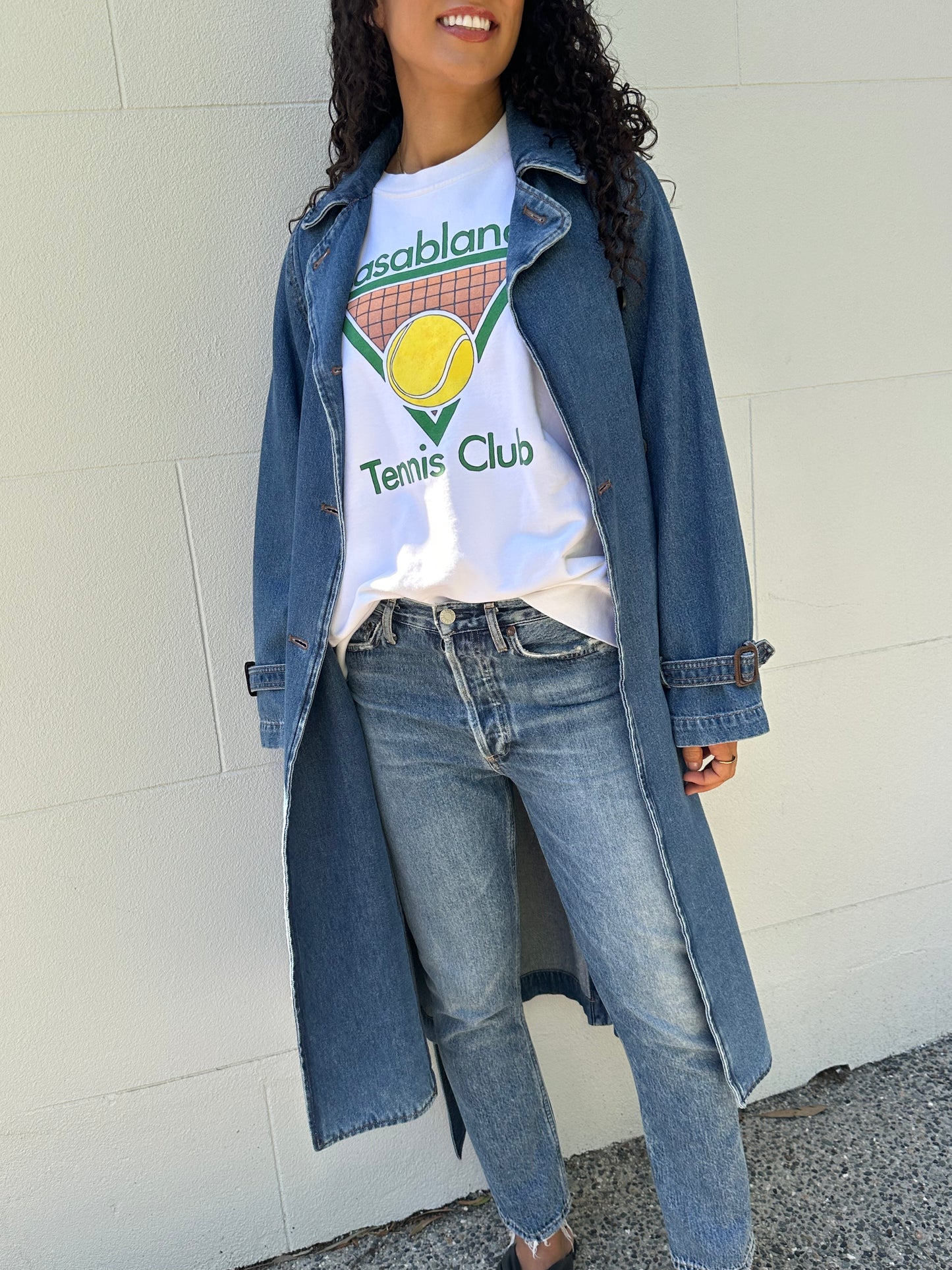 Max Mara Denim Trench Coat Size 44