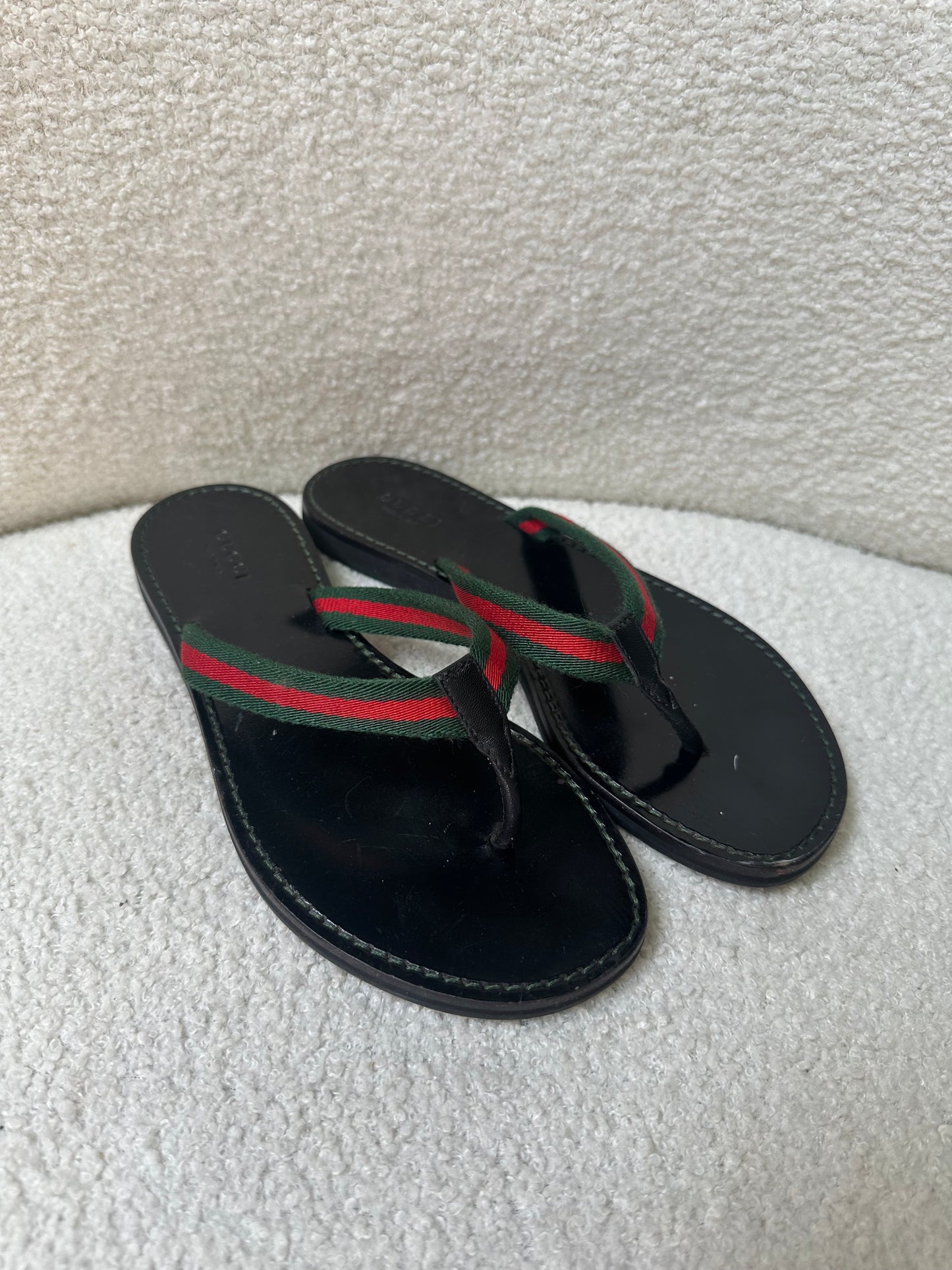 Gucci Stripe Black Sandals Size 36