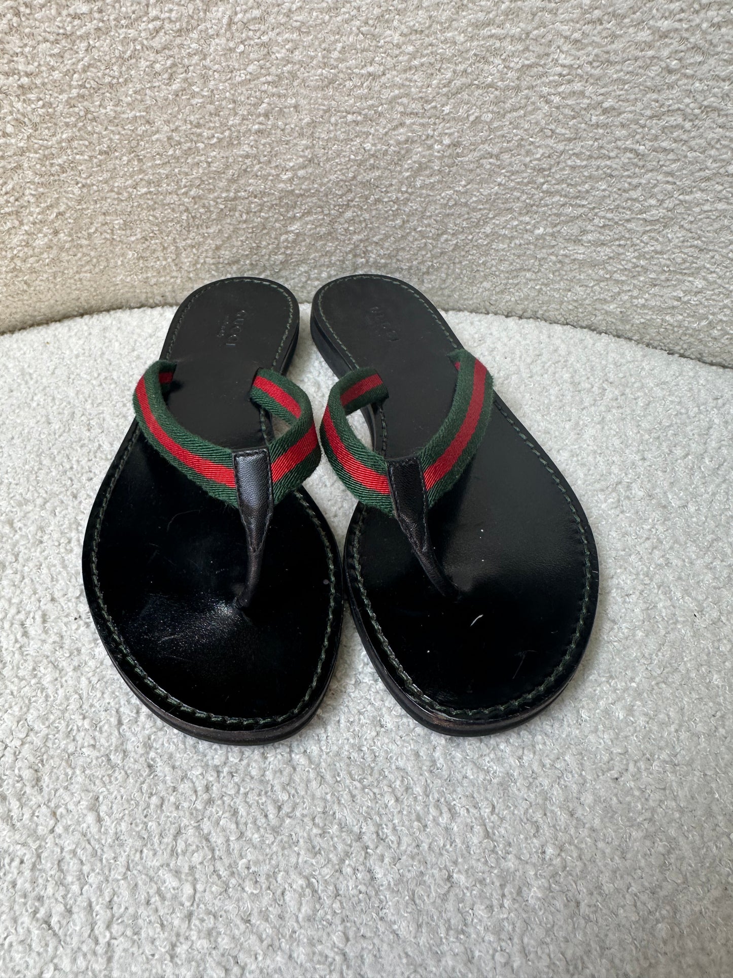 Gucci Stripe Black Sandals Size 36