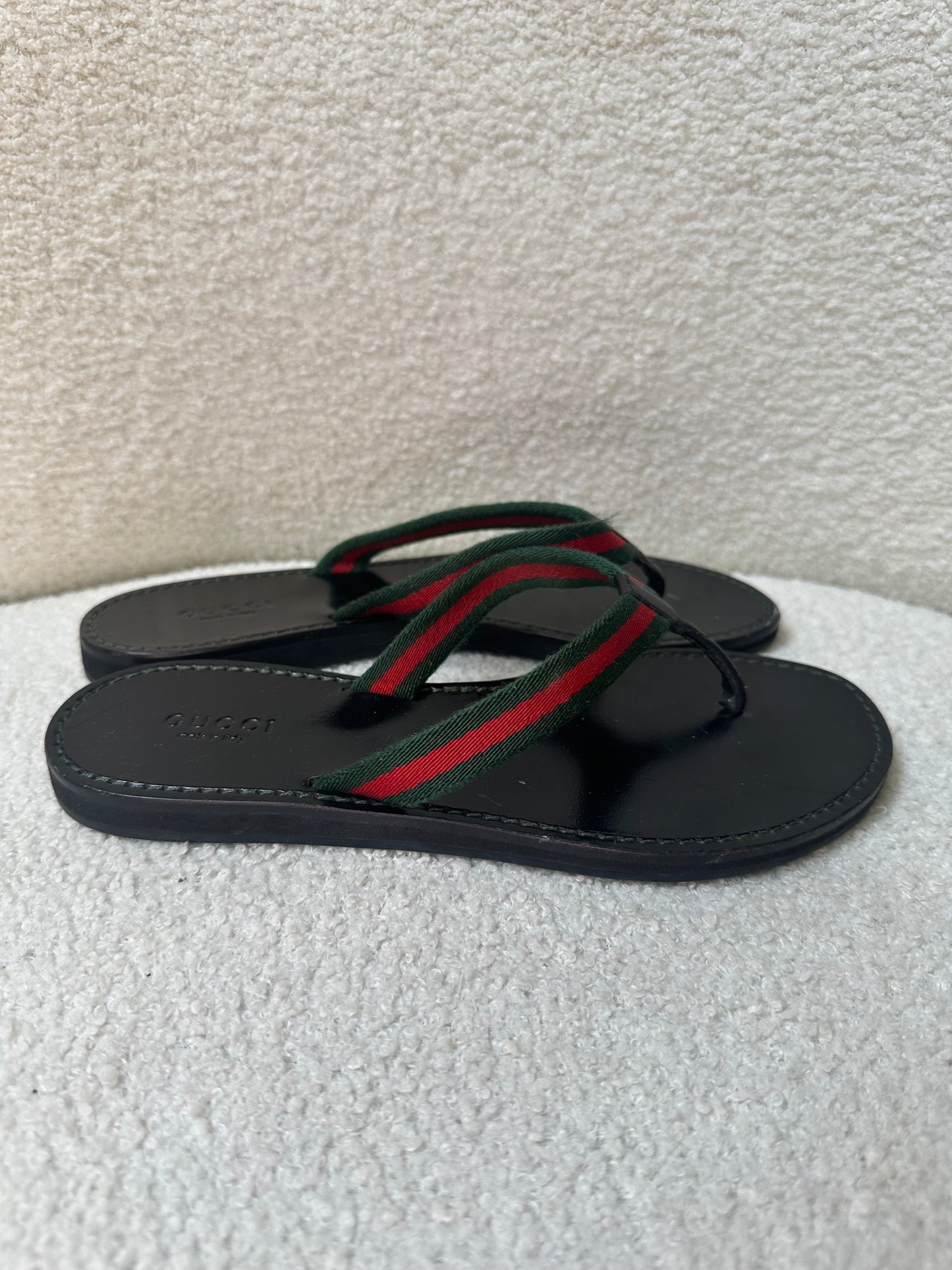 Gucci Stripe Black Sandals Size 36