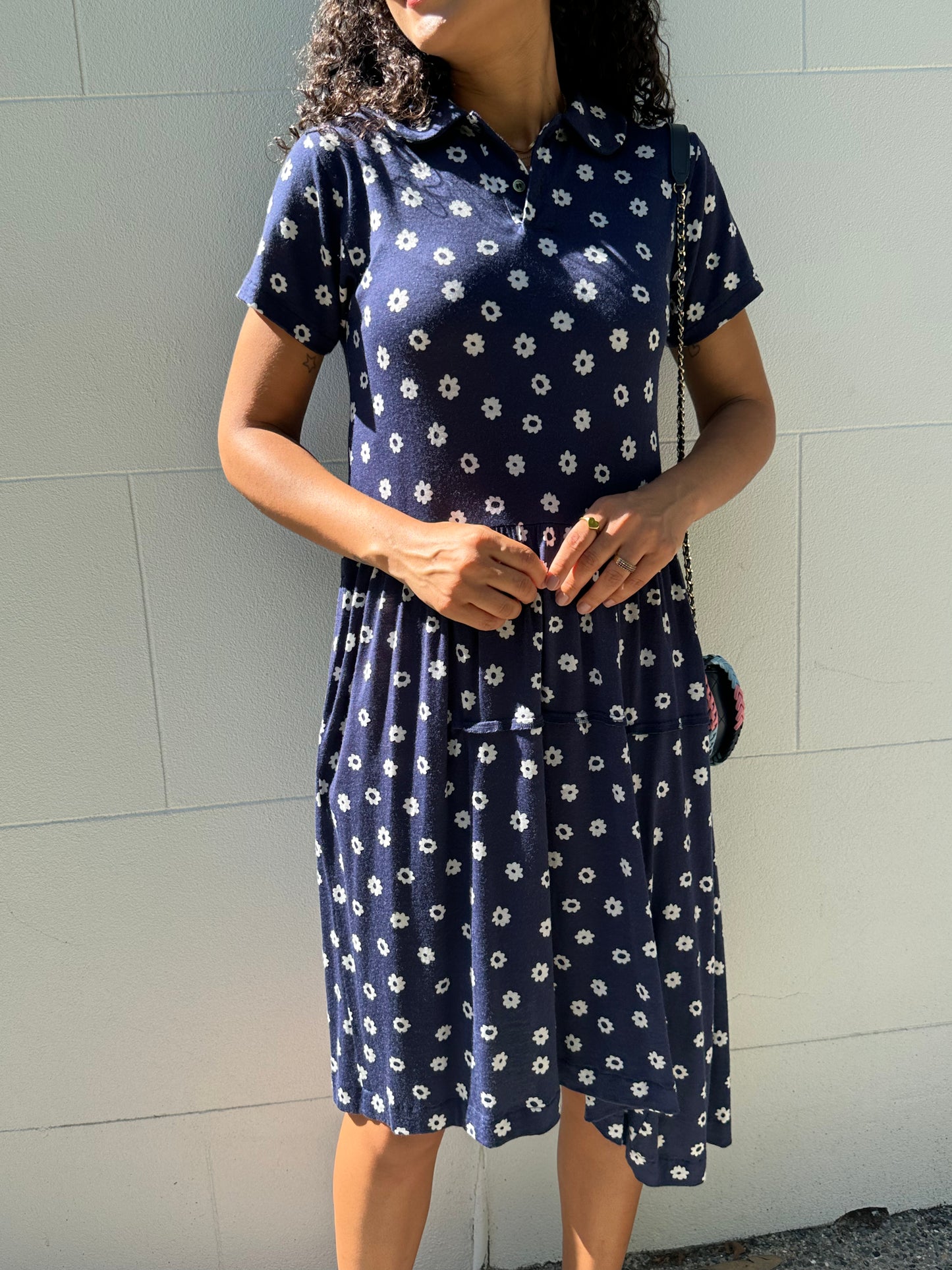 Comme Des Garcons Blue Floral Dress Size S