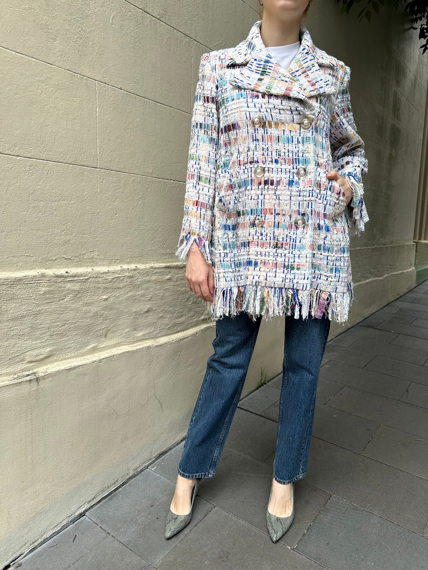 Chanel Multi Shag Jacket Size 36