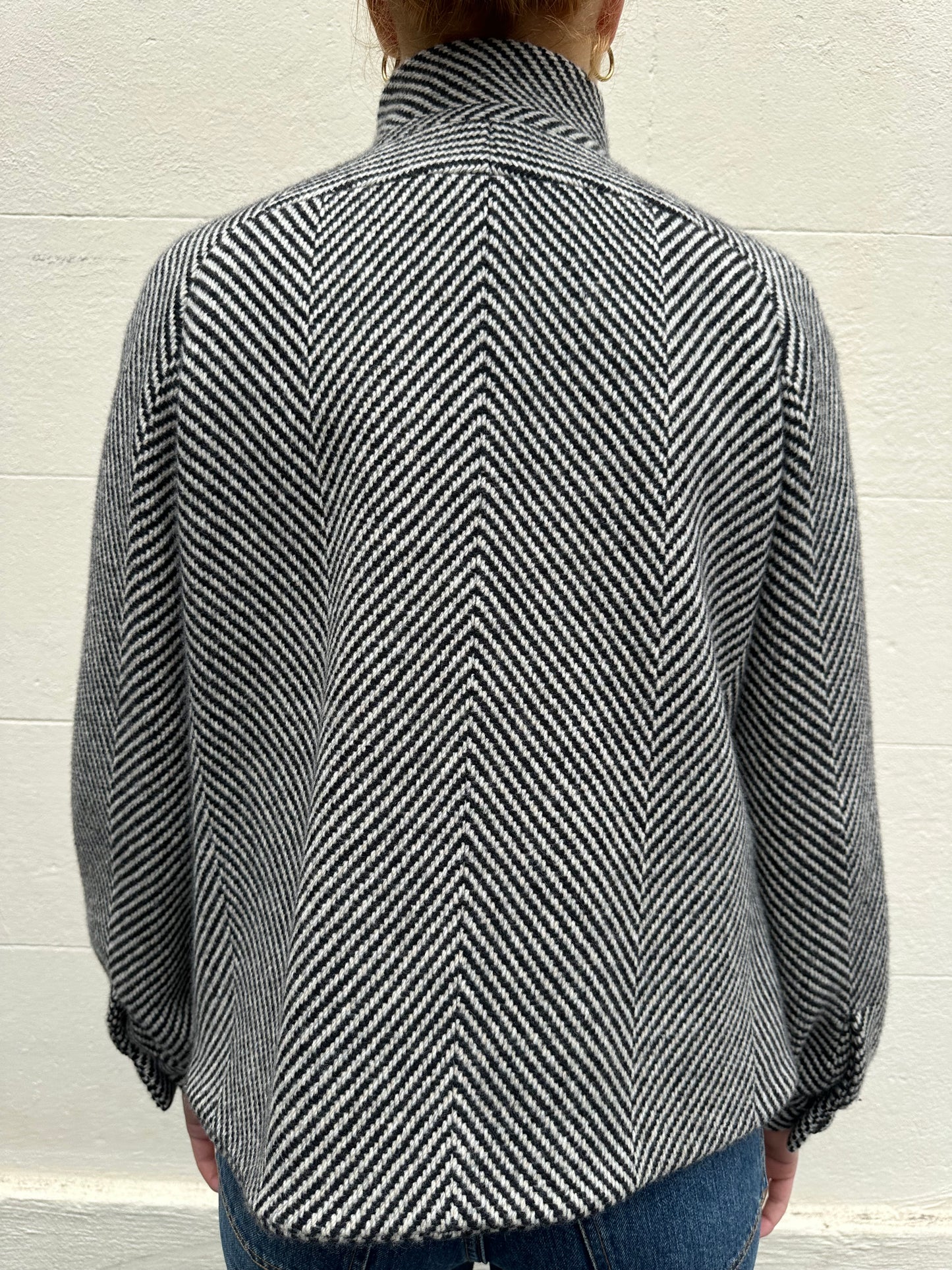 Chanel Black White Stripe Jacket Size 38