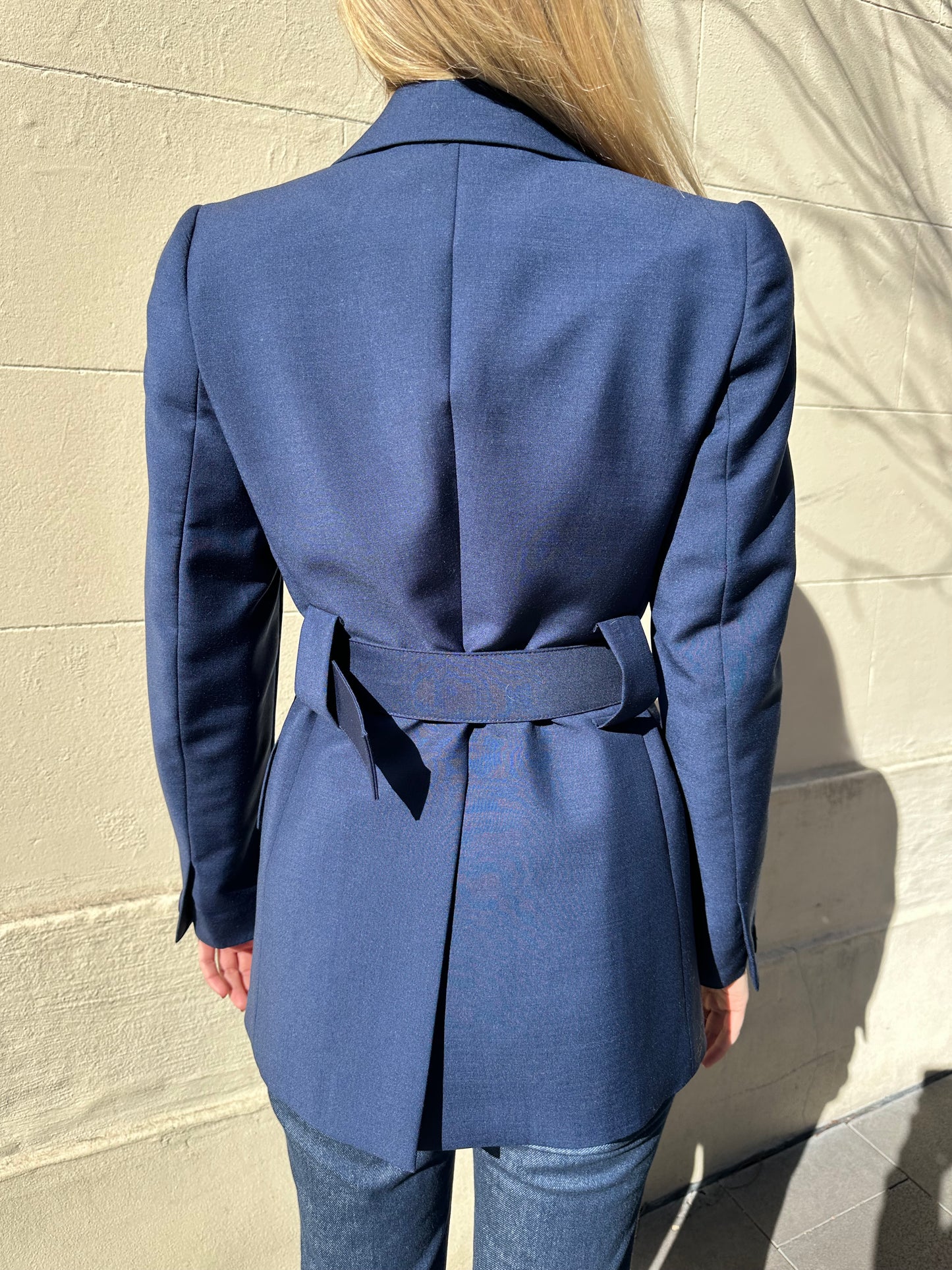 Prada Navy Belt Jacket Size 38
