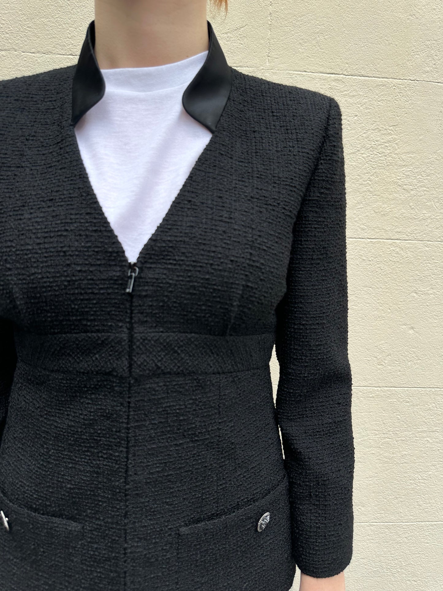 Chanel Black Zip Jacket Size 40